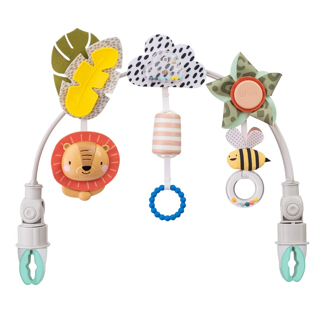 Taf Toys Savannah Adventures Baby Activity Arch with Sensory Toys for Newborns 3-6 Months - Stimulates Motor Skills & Sensory Development - Perfect for Strollers, Bassinets, and Cribs - Ideal for Tummy Time & Early Learning Play