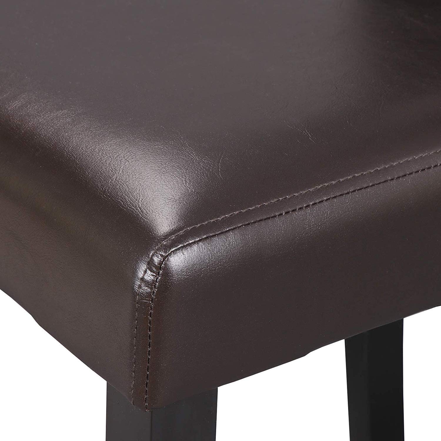 Solid Wood Leatherette Padded Dining Chairs Set of 2 - Modern Kitchen & Dining Room Parson Chairs for Home, Restaurant, and Office Use