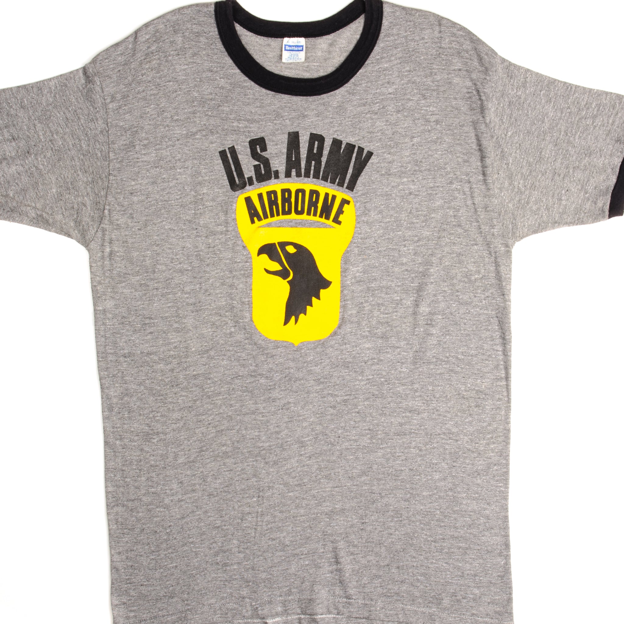Vintage 1970s US Army Airborne T-Shirt - Large Size, Made in USA - Military Apparel for Men, Casual Wear & Vintage Collectors