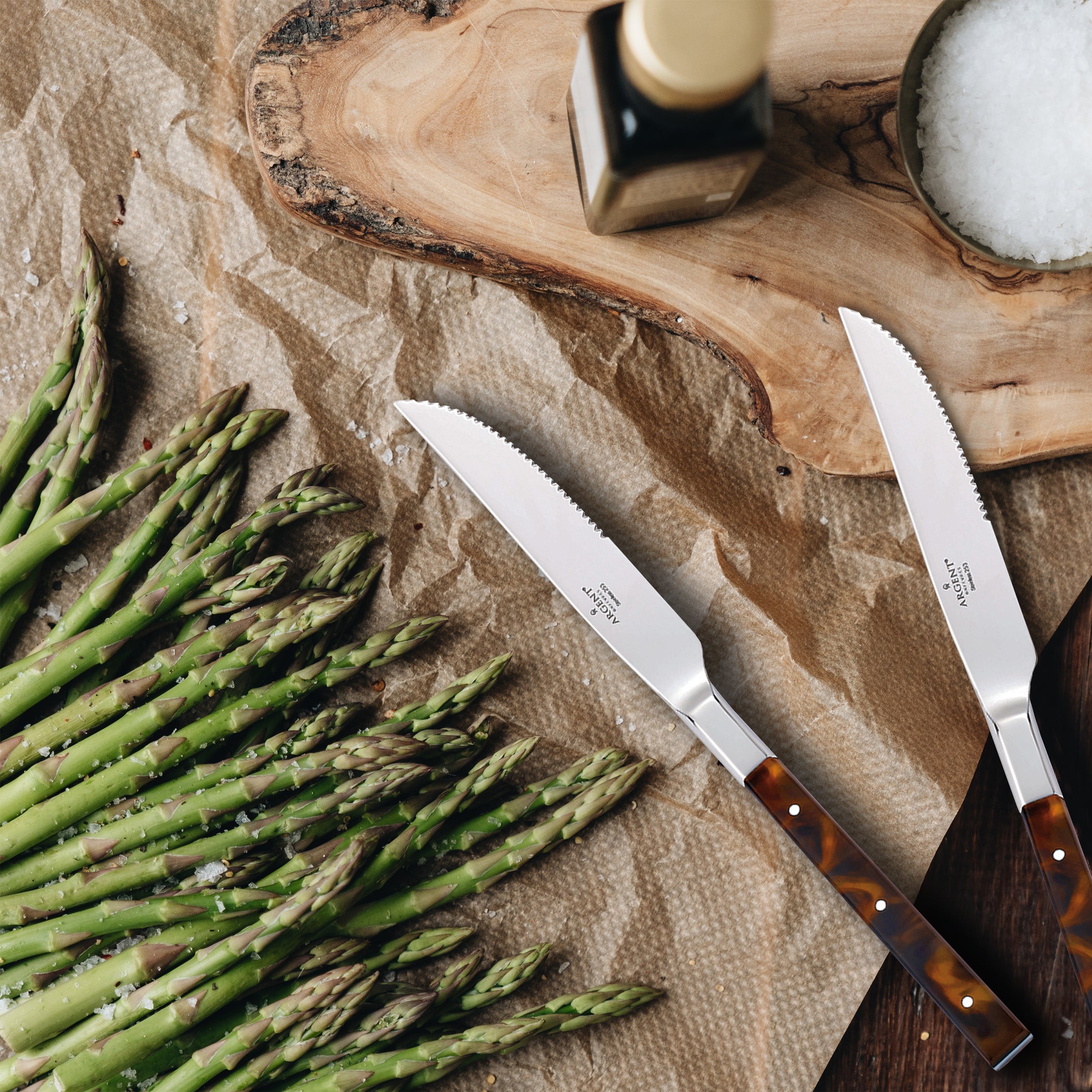 Premium St. Laurent 4-Piece Tortoise Handle Steak Knife Set - Elegant Cutlery for Fine Dining, BBQ Parties & Steakhouse-Style Meals at Home