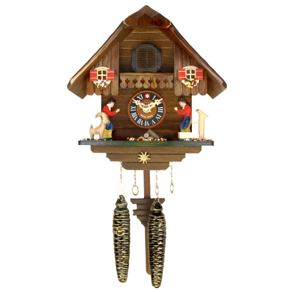 Authentic Emmental Chalet Quartz Cuckoo Clock - Swiss-Style Wall Decor for Home, Cabin & Office - Perfect Gift for Christmas & Housewarming