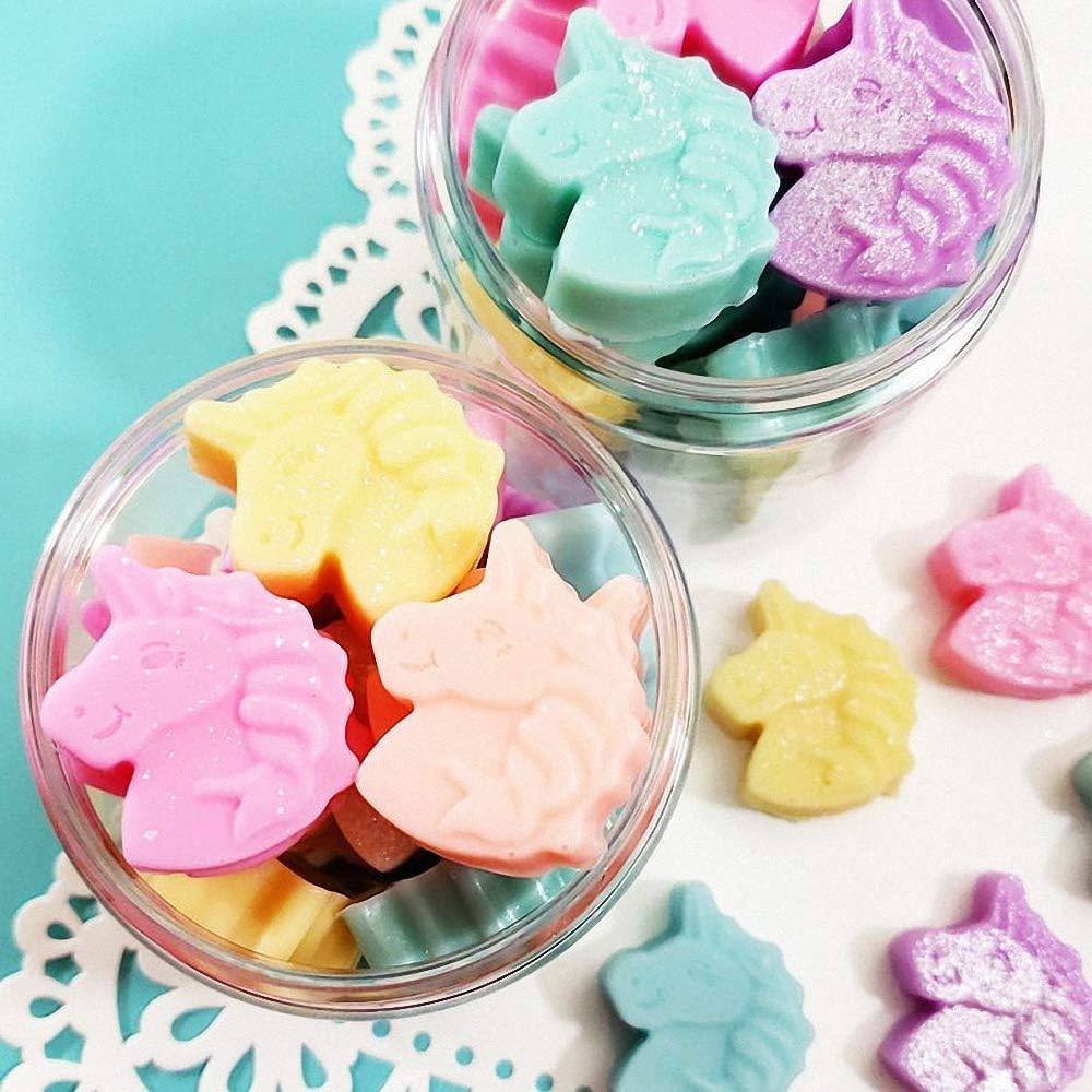 6-Cavity Unicorn Soap Molds & Bath Bomb Molds - Silicone Unicorn Head Cupcake Mold for Baking, Candy, Resin, Jelly, Chocolate - Perfect for DIY Crafts, Kids Baking Supplies & Party Treats