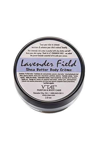 Lavender Field Shea Butter Body Cream by V'TAE - 2 oz Moisturizing & Fragrant Body Lotion for Dry Skin Care - Perfect for Daily Hydration, Spa Days & Gift Sets