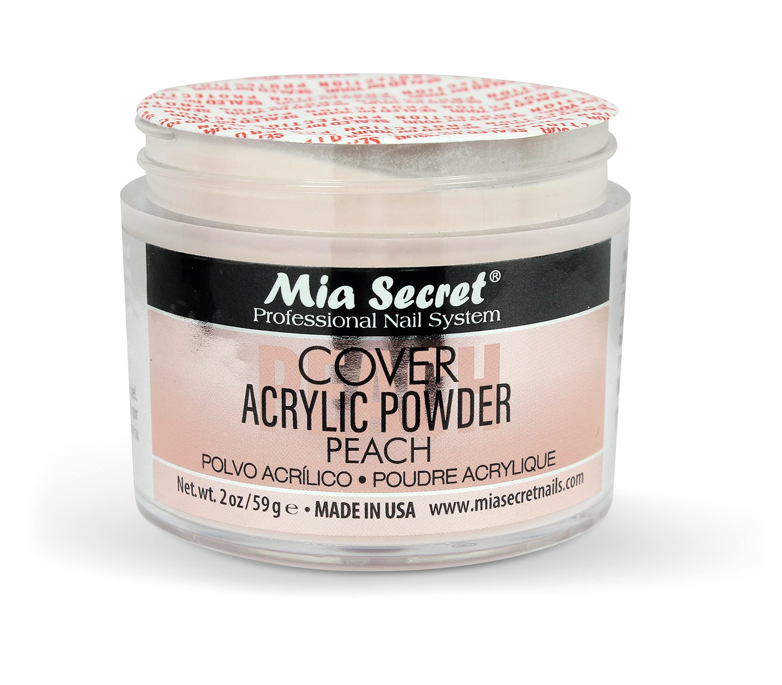 Mia Secret Acrylic Powder - Cover Peach 2 oz | Professional Nail Extension & Manicure Kit for Salon & Home Use