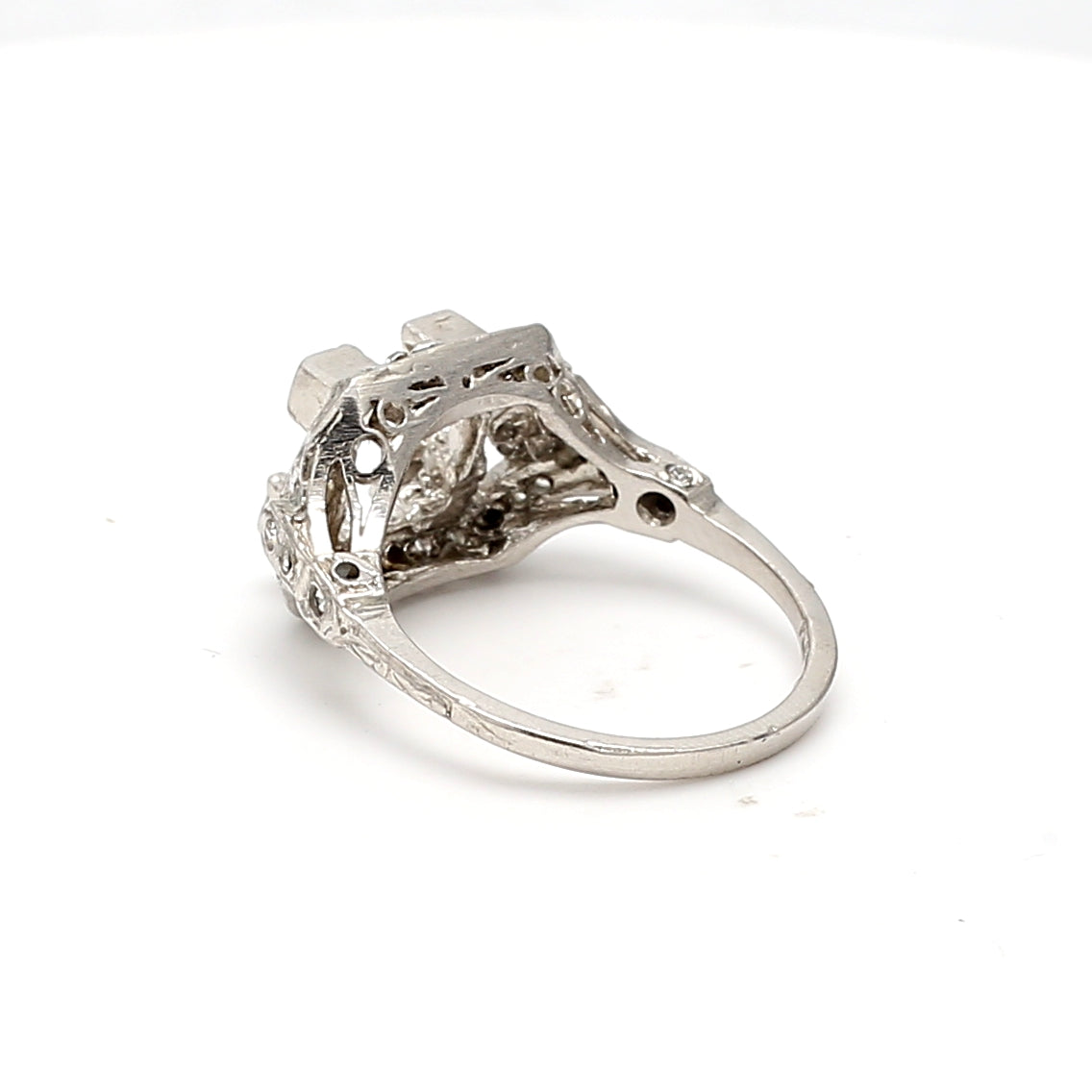 0.05 Carat Old European Cut G SI1 Diamond Platinum Semi Mount Ring - Vintage Style Engagement Ring for Women, Perfect for Proposals, Weddings & Anniversaries