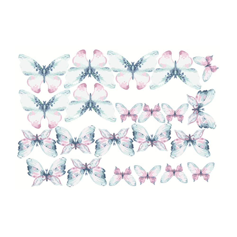 Edible Crystal Candy Wafer Paper Wild Butterflies - DIY Cake Decorations, Cupcake Toppers & Wedding Dessert Garnish for Baking, Party & Special Events