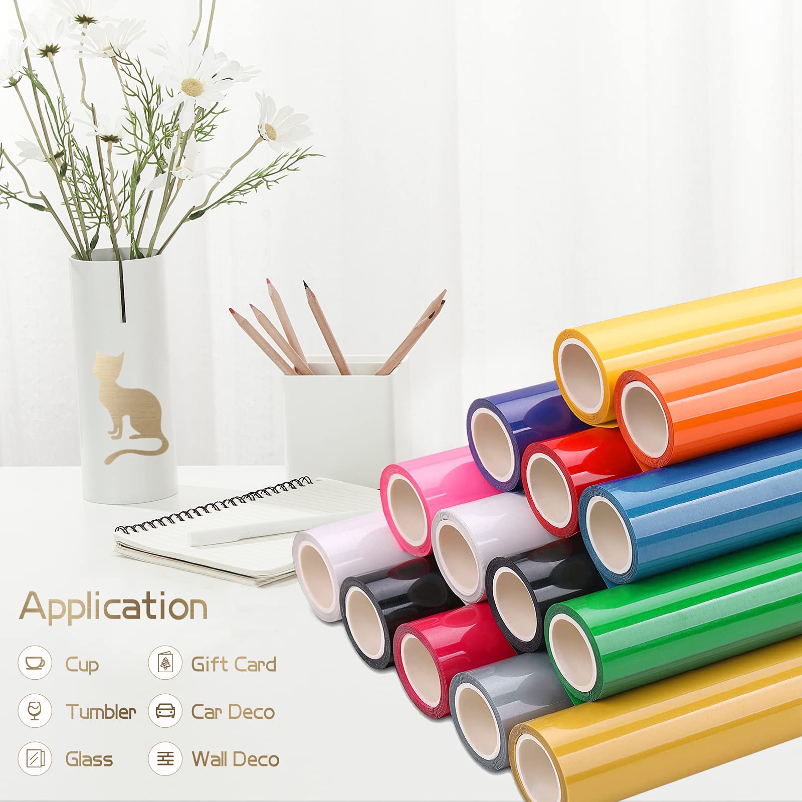 Premium Brushed Gold Permanent Adhesive Vinyl Roll - 12