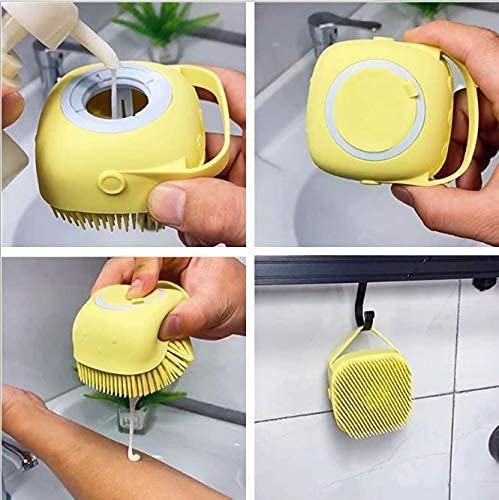 SPRADE Silicone Hair & Scalp Massage Brush - Body Scrubber for Shower & Bath - Exfoliating Skin Cleanser with Soft Bristles - Ideal for Men & Women - Perfect for Relaxing Scalp Massage & Deep Cleaning in Bathroom