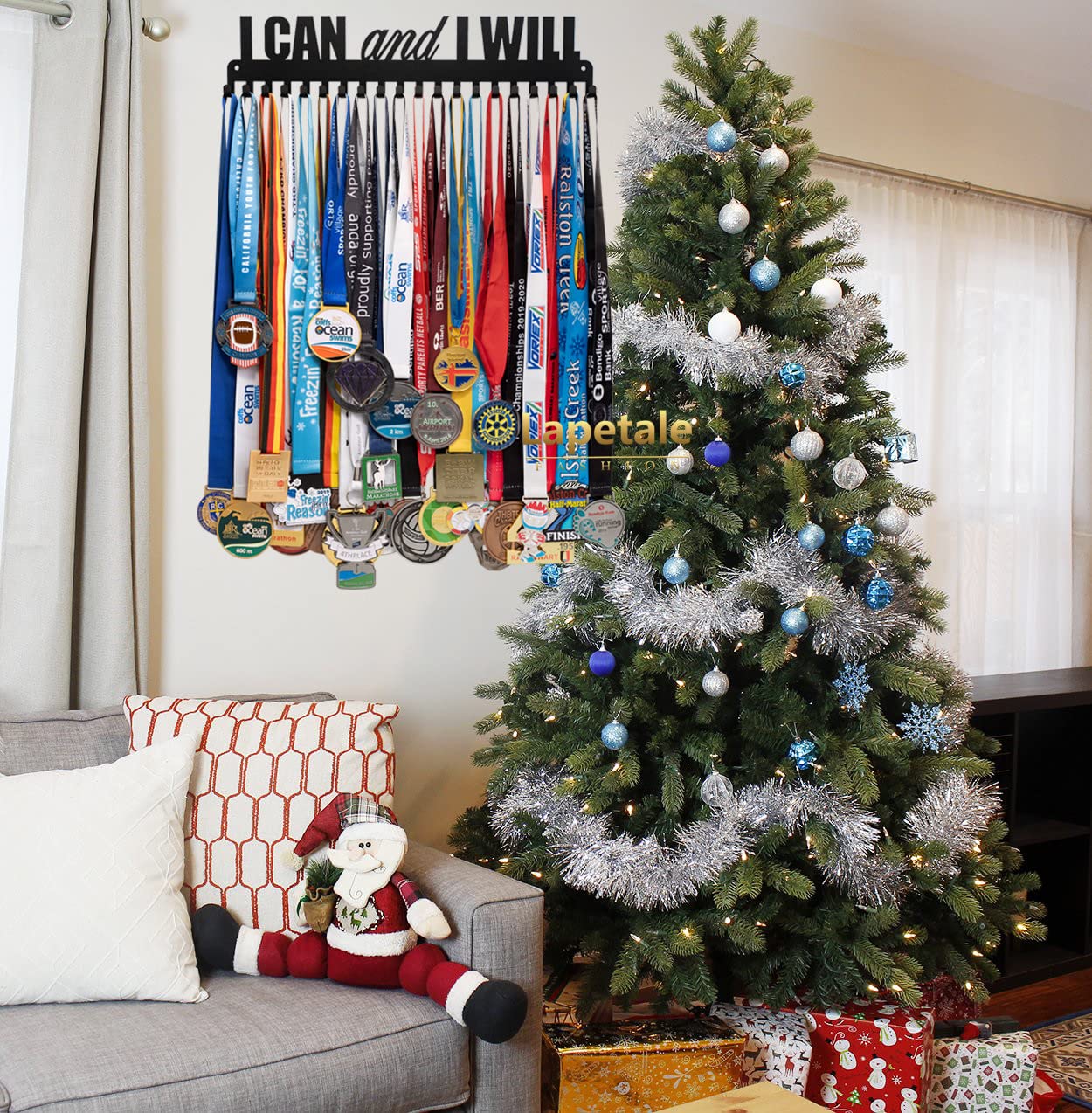 Premium Medal Display Rack for Runners - Marathon & Triathlon Medal Holder Hanger with Wall Mount - Perfect for Race Finishers to Showcase Achievements | Ideal for Home Gym, Office Decor, or Running Enthusiast Gifts