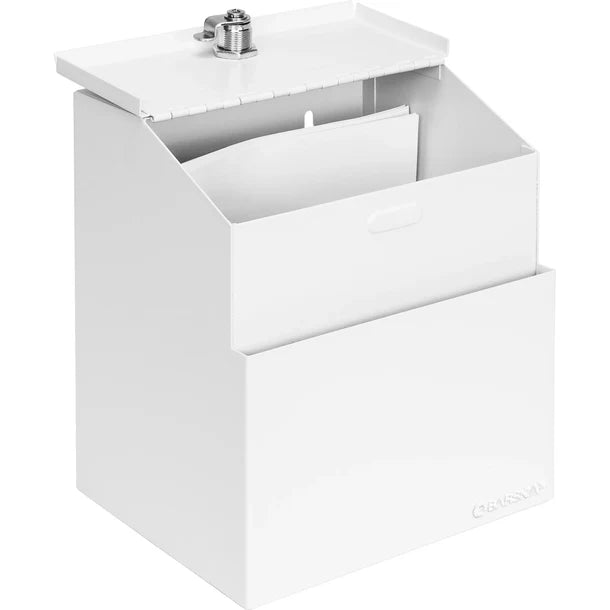 Barska CB14102 Secure Suggestion & Ballot Box with Key Lock & Deposit Slot - White | Ideal for Voting, Surveys, Feedback Collection & Office Use