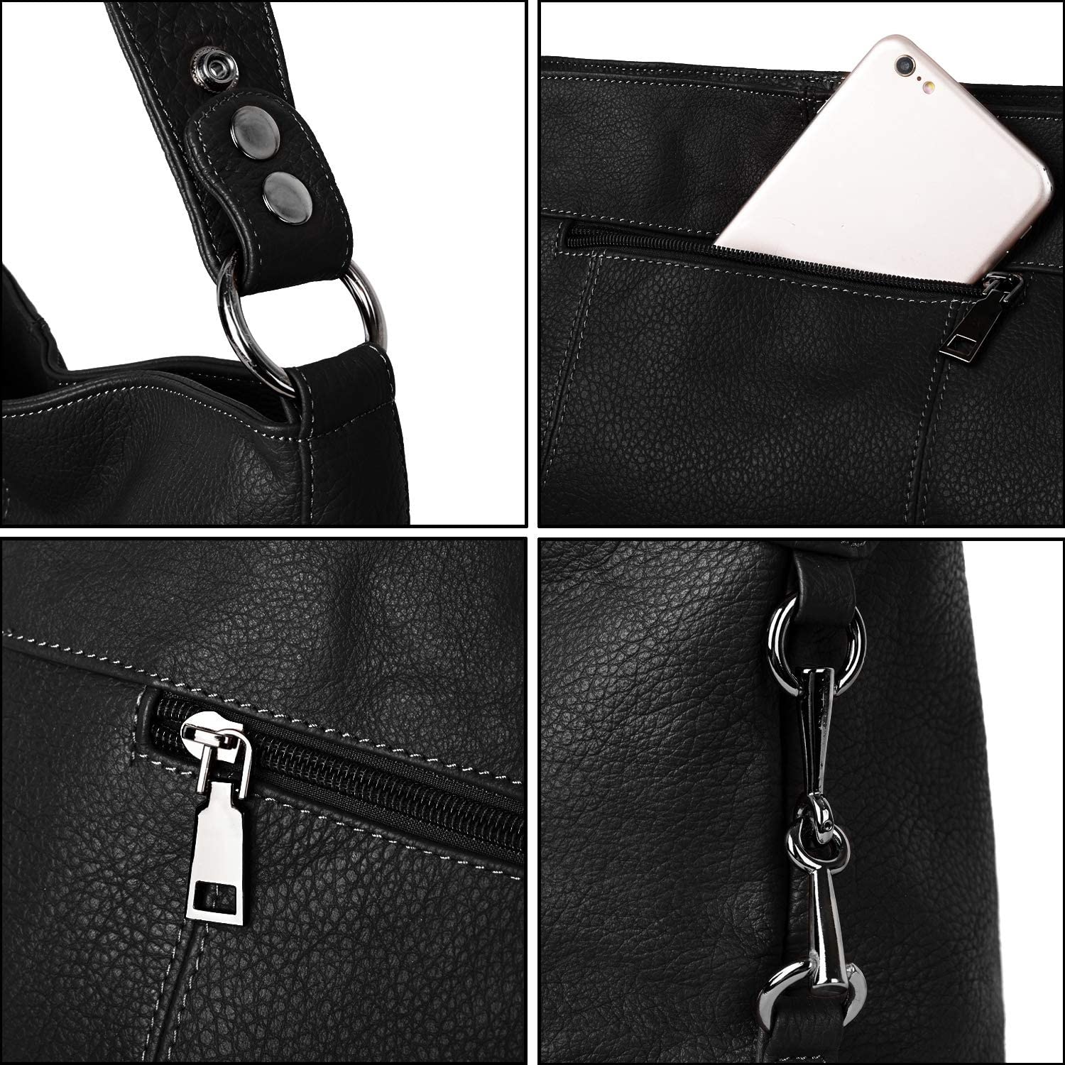 YALUXE Genuine Leather Shoulder Bags for Women - Stylish Hobo Handbag, Crossbody Purse with Adjustable Strap - Perfect for Work, Travel & Everyday Use