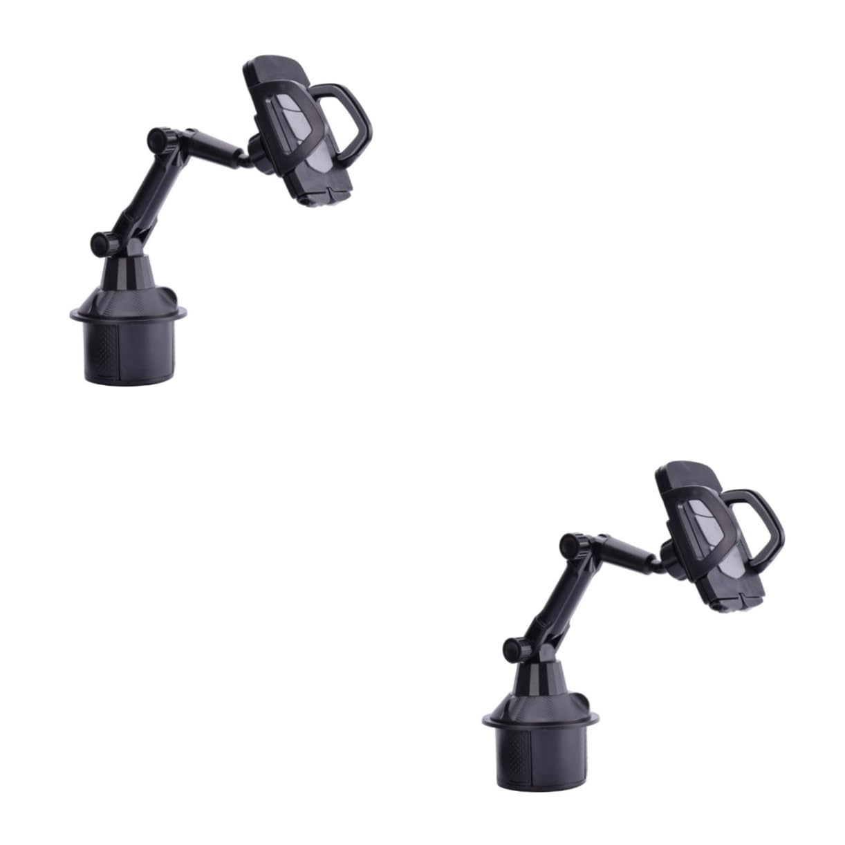 2-Pack Universal Car Phone Holder - Adjustable Gooseneck Cup Mount with Multi-Function Storage for iPhone, Samsung & Smartphones - Perfect for Road Trips, Commuting & Hands-Free Driving