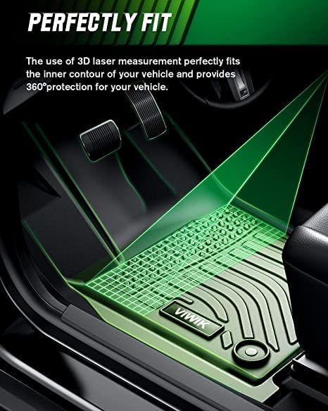 VIWIK All-Weather TPE Rubber Floor Mats for Toyota Tacoma 2005-2011 - Non-Slip Odorless Front & Rear Car Mats - Perfect for Off-Roading, Daily Commute, and All-Season Protection