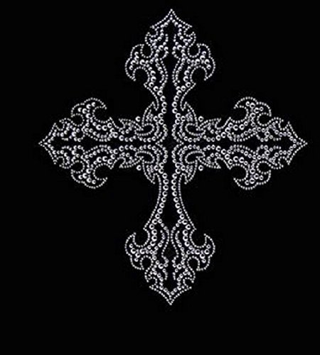 Cross 15 Rhinestone Iron-On Transfer for T-Shirts & DIY Apparel - Perfect for Custom Clothing, Gifts & Craft Projects