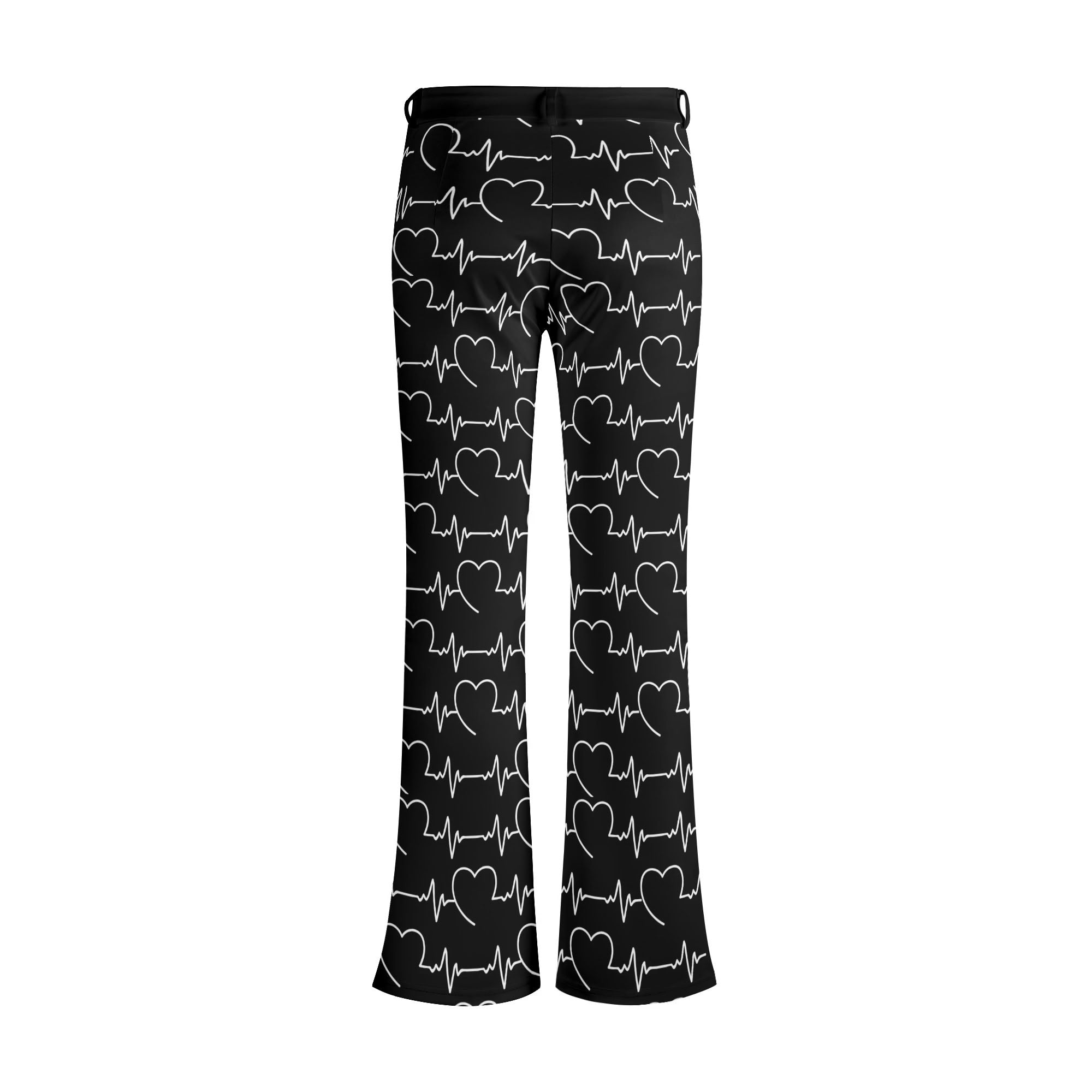 Heartbeat Hearts Flare Pants for Women - Trendy High Waisted Yoga Pants with Flared Legs for Dance, Workout & Casual Wear