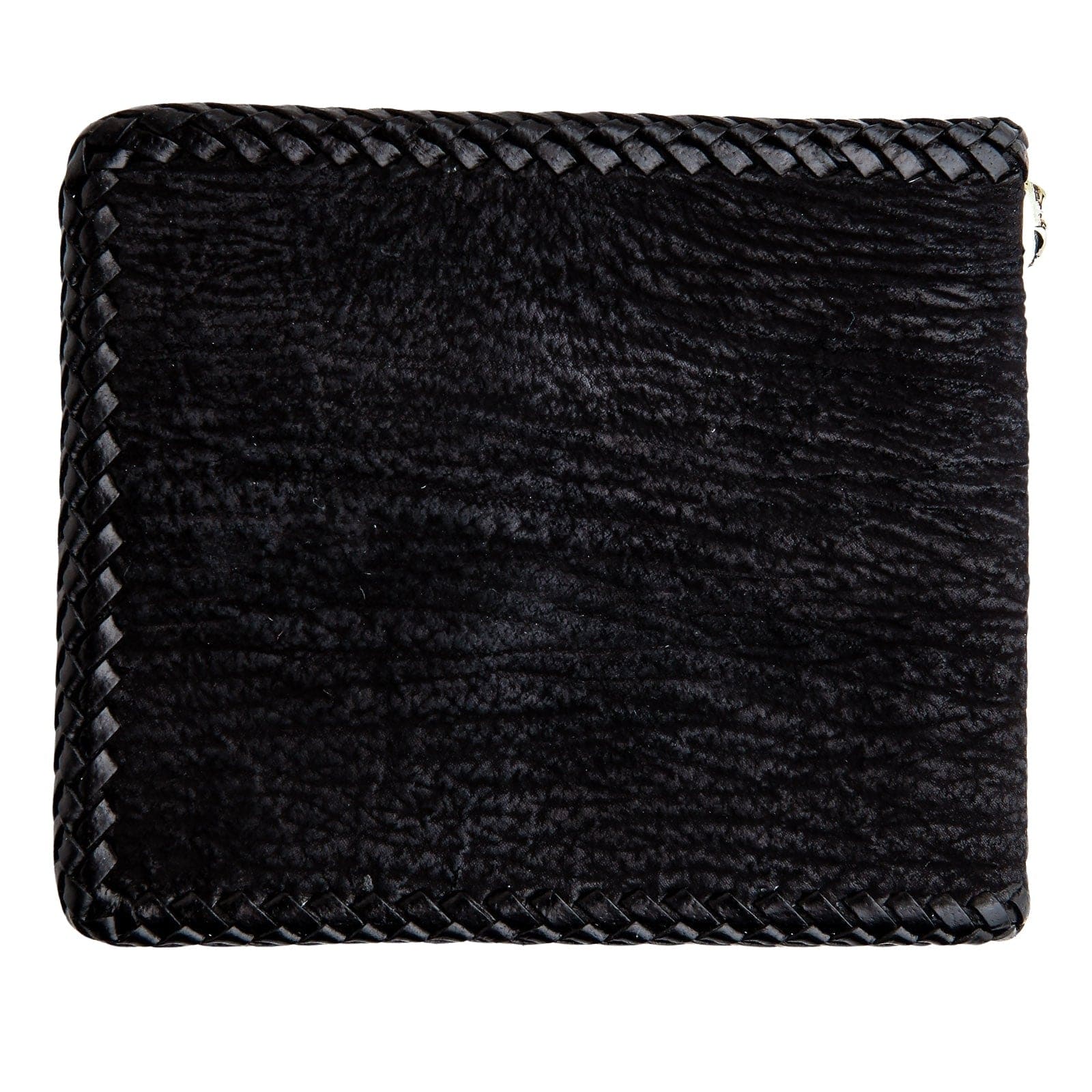 Genuine Black Stingray Leather Biker Wallet with Cross Inlay - Stylish & Durable Chain Wallet for Men, Perfect for Motorcycle Riders & Everyday Use
