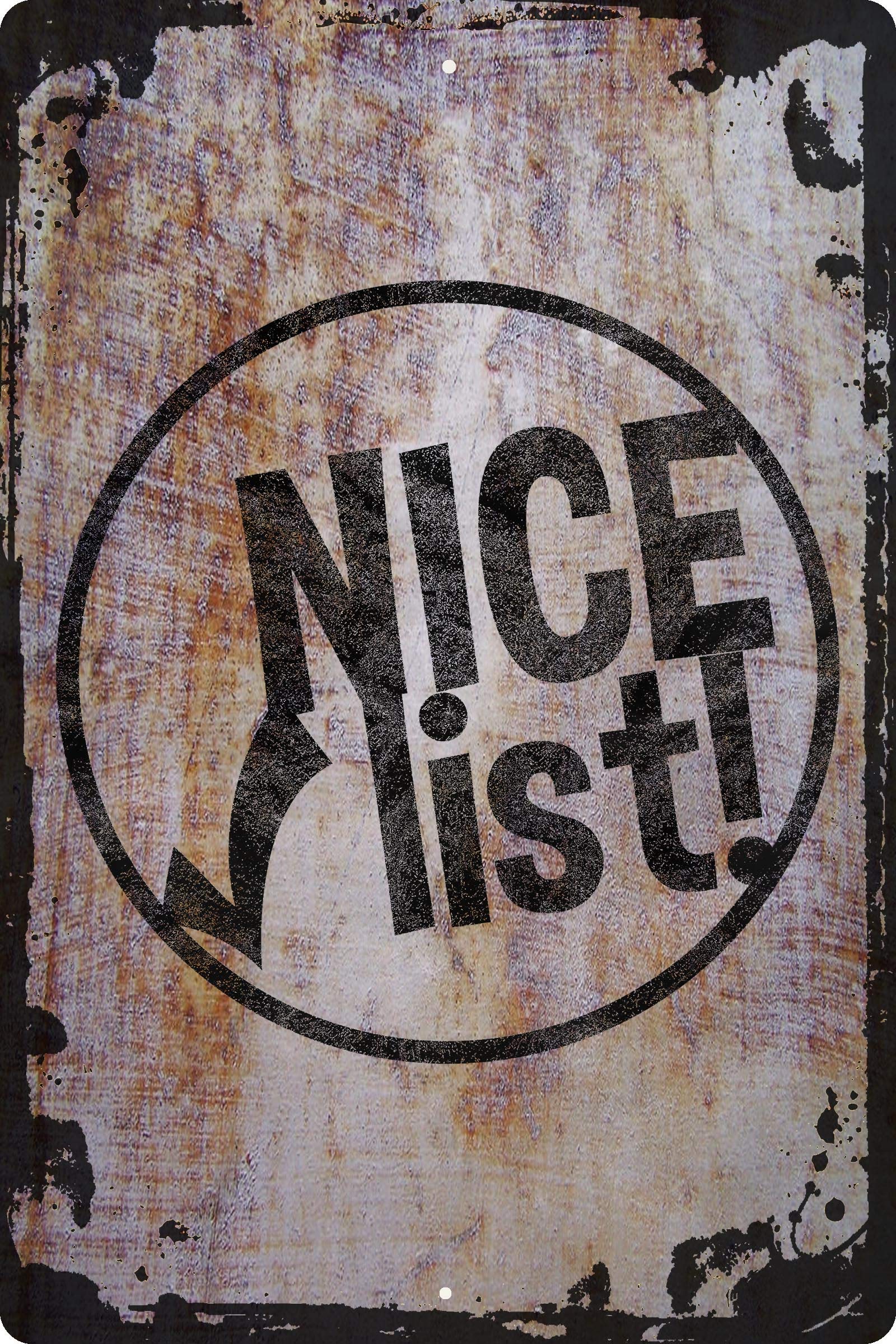 Funny Christmas Santa's List Wall Sign - Nice List Check Circle Holiday Decor for Kids - Perfect for Home, Office & Festive Gift Giving