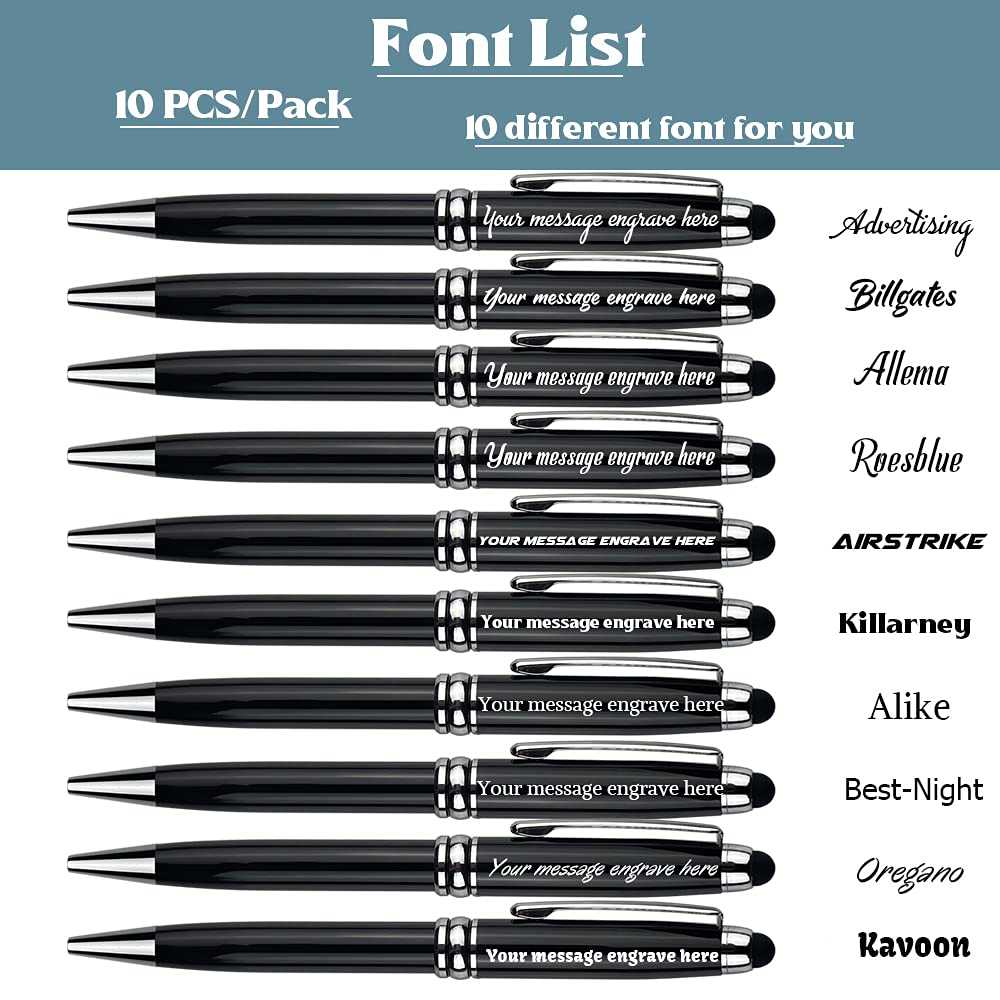 Ancolo Custom Engraved Business Pens - Personalized with Company Name, Phone Number & Slogan - Premium Promotional Pens for Banks, Offices & Hotels - 10 Pens/Box - Ideal for Corporate Gifts, Client Meetings & Branding Events