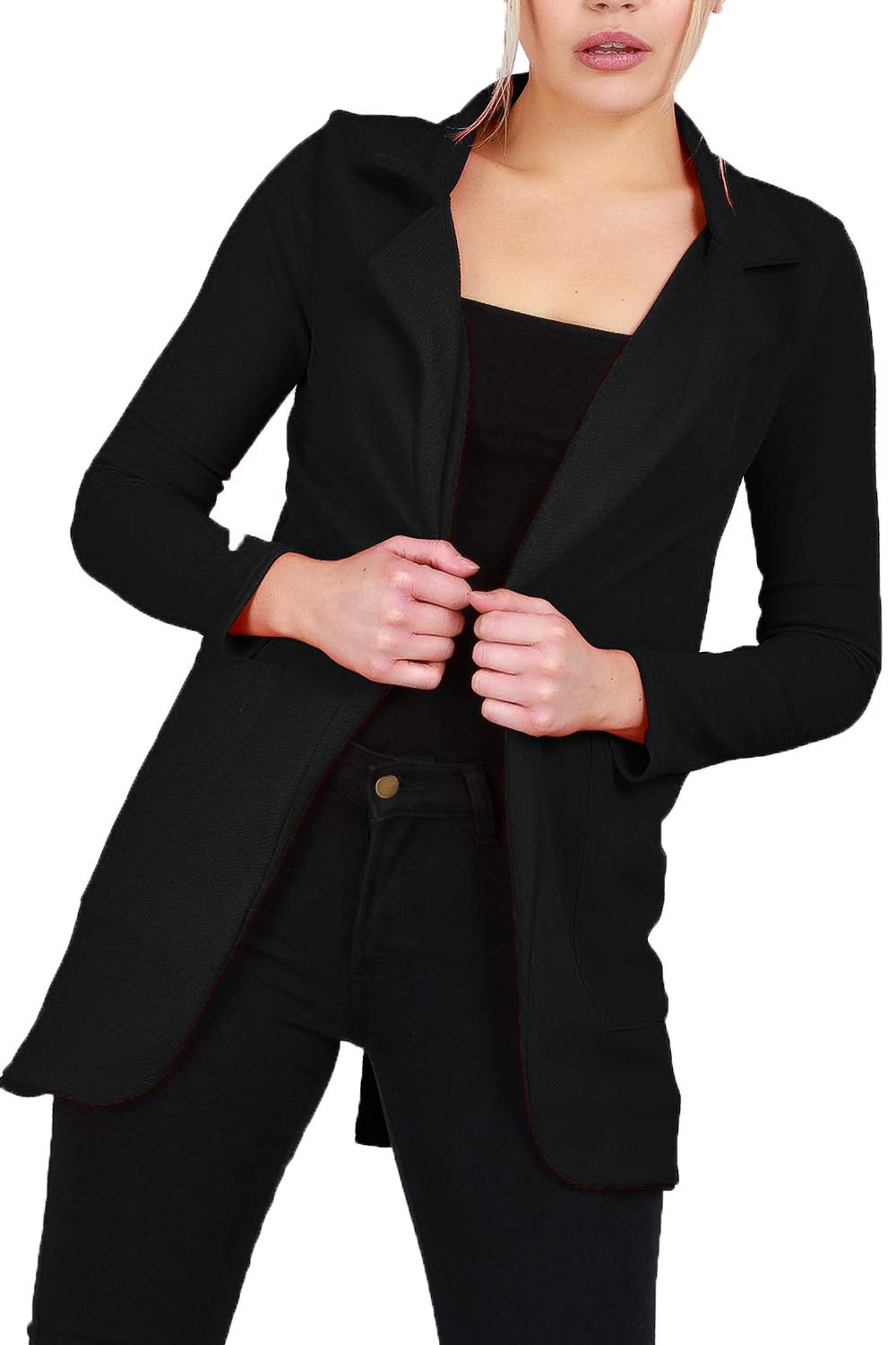 Stylish Women's Open Front Blazer Cardigan with Pockets - Perfect for Office, Casual Outfits & Layering