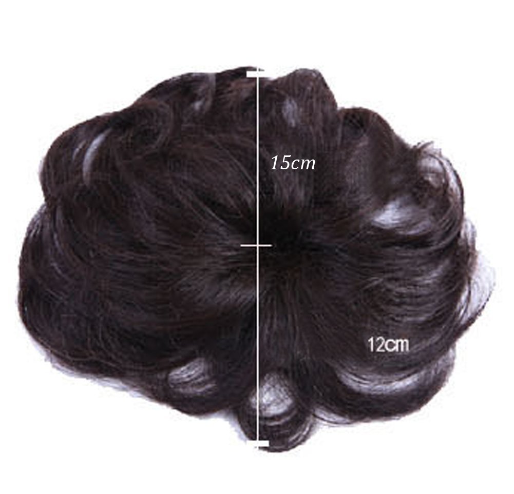 Remeehi 6 Inch Curly Human Hair Topper - Seamless Fluffy Hair Replacement for Women, Natural Black (#2) - Perfect for Thinning Hair, Daily Wear & Special Occasions