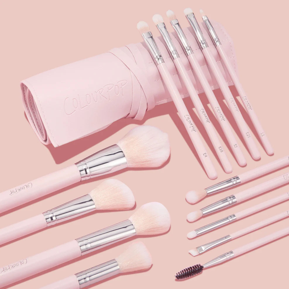 Colourpop Smoke 'n Roses Brush Set - 5-Piece Vegan Makeup Brush Kit for Blending, Contouring & Highlighting | Perfect for Everyday Makeup & Professional Looks
