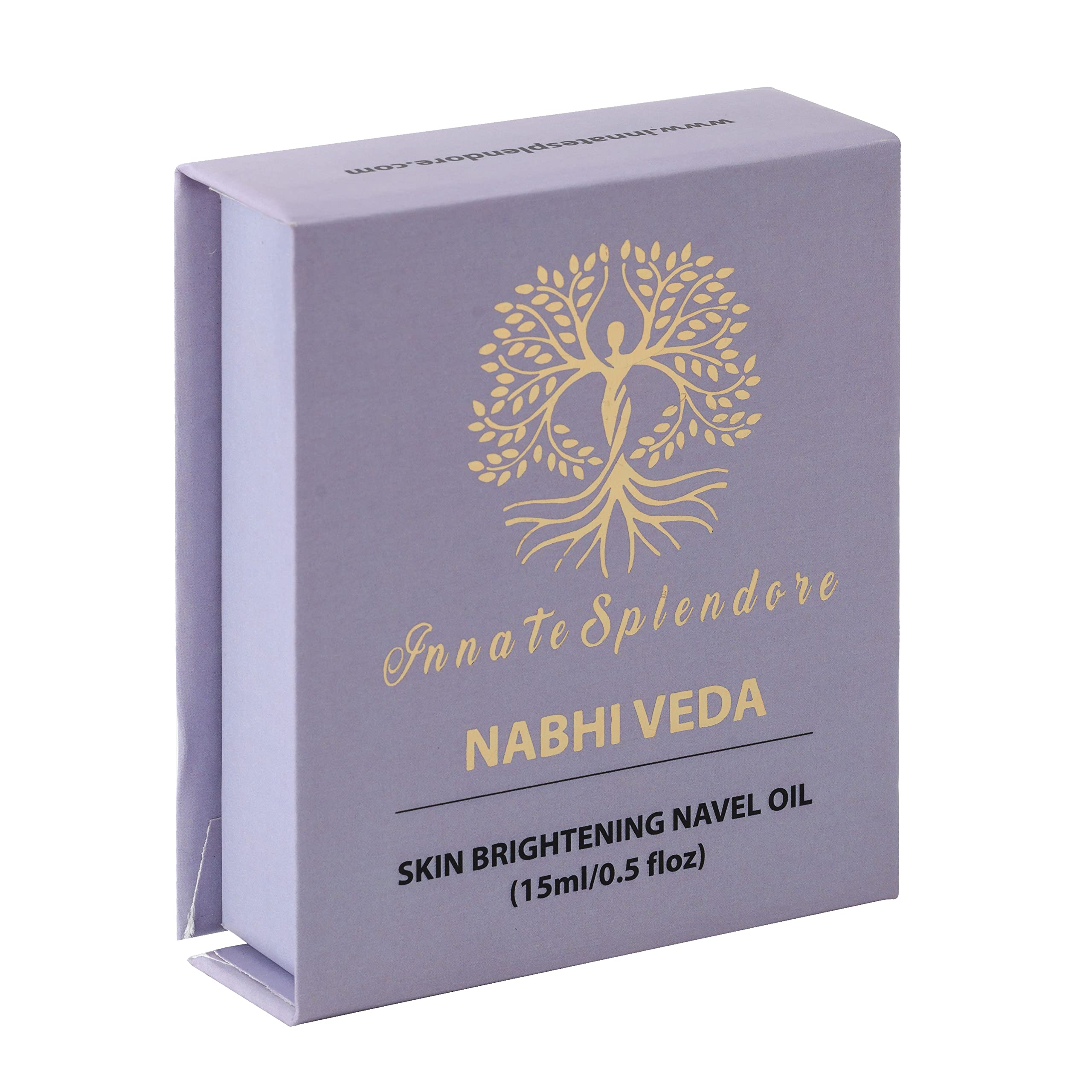 NABHI VEDA Skin Brightening Navel Oil (Satin) - Natural Belly Button Oil for Glowing Skin | Ayurvedic Care for Dryness & Dark Circles | Perfect for Nighttime Skincare Routine