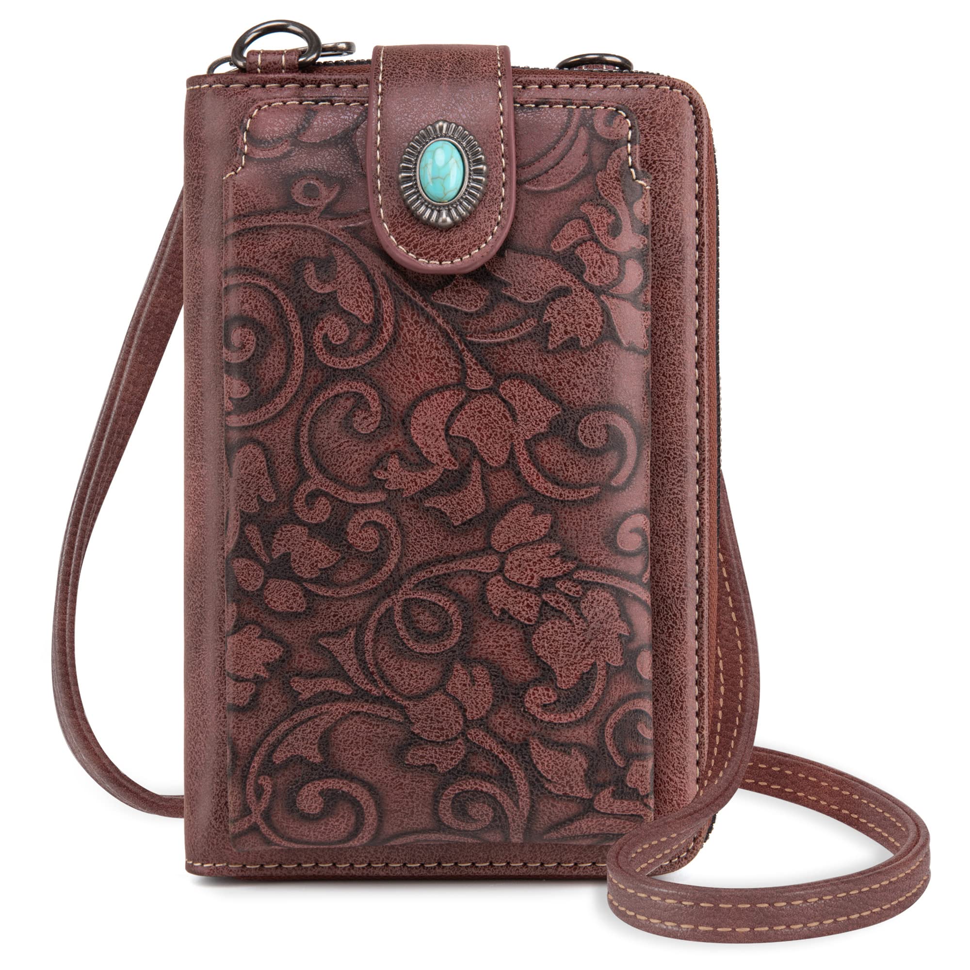 Montana West Small Crossbody Bags for Women - Western Style Leather Handbag with Multiple Cash Slots & Card Pockets - Perfect for Travel, Shopping & Everyday Use