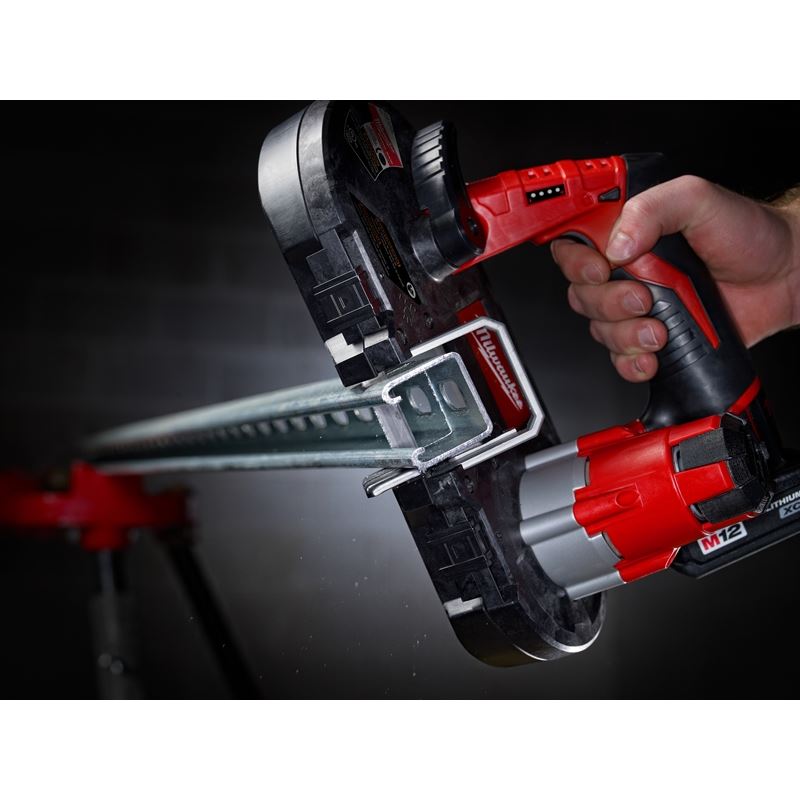 M12 12V Lithium-Ion Cordless Sub-Compact Band Saw Kit (2429-21XC) - Perfect for Plumbing, Electrical Work & DIY Metal Cutting Projects