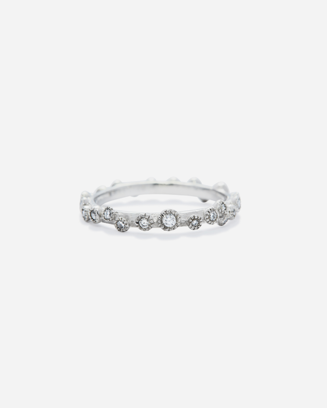 Melee 31 White Diamond Ring - Elegant 14K Gold Wedding Band for Women, Perfect for Engagement, Anniversary & Special Occasions