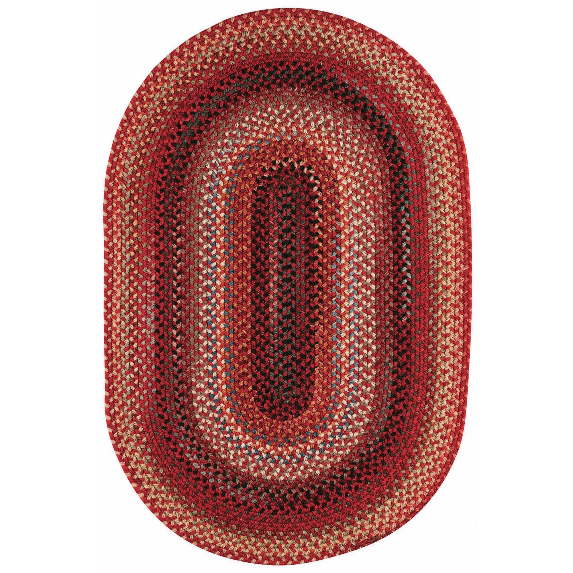 Capel Rugs Portland Oval Braided Area Rug 3' x 5' Red - Perfect for Living Room, Bedroom & Entryway Decor