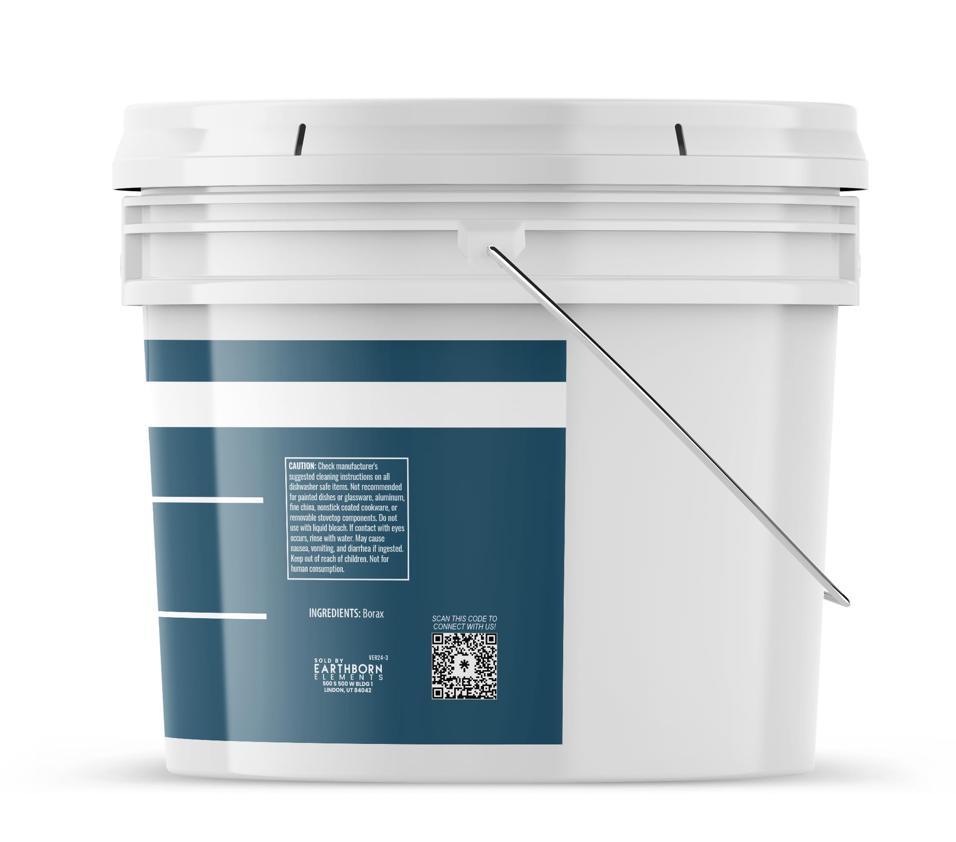**Earthborn Elements Borax Powder (1 Gallon) - Natural Multipurpose Cleaner & Laundry Detergent Booster, Resealable Bucket for Home Cleaning, DIY, and Crafts**