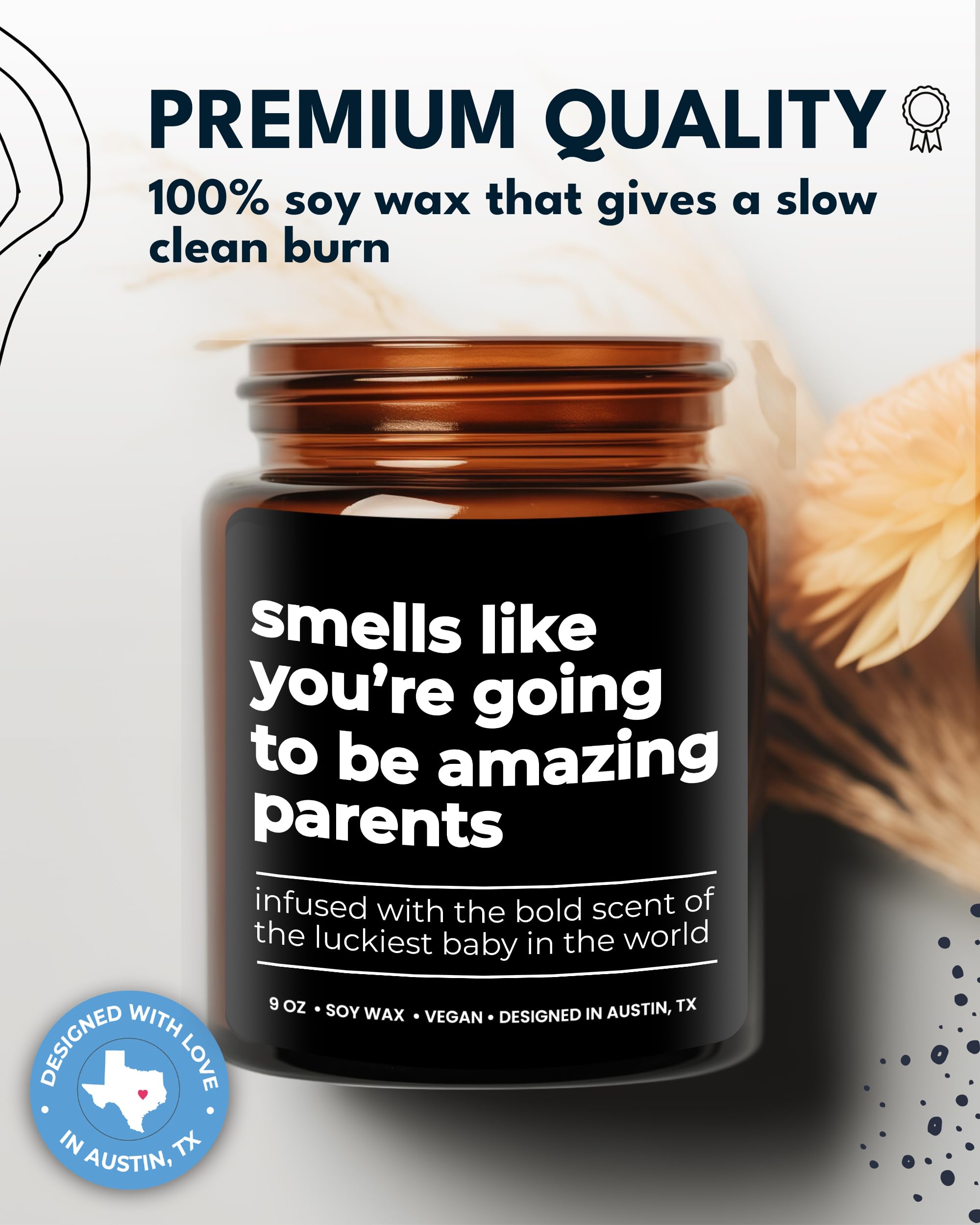 Unique New Parents Candle - Thoughtful Gender Reveal Gift for Mom & Dad, Perfect for Mother's Day & Father's Day - Ideal for Baby Showers, Nurseries & New Parent Celebrations