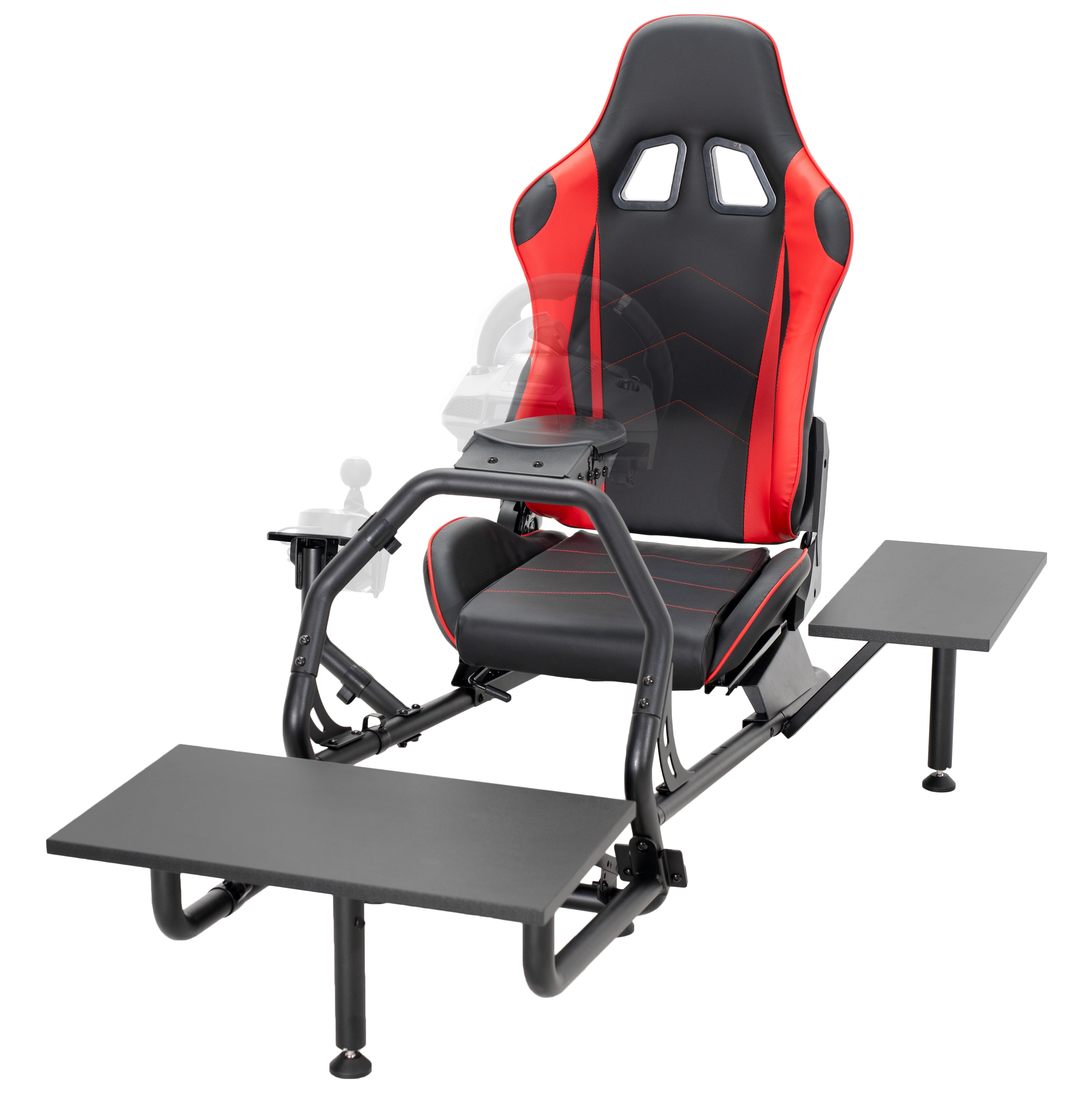 Premium Racing Simulator Cockpit with Adjustable Wheel Stand & Gear Shelf Kit - Ultimate Gaming Setup for PC, PS5 & Xbox - Perfect for Home Racing Enthusiasts & Esports Competitions