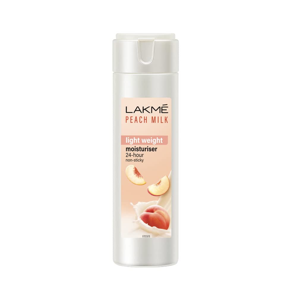 LAKMÉ Peach Milk Moisturizer Body Lotion - 60ml Hydrating & Nourishing Cream for Dry Skin | Perfect for Daily Moisturizing, After Shower Care & Travel Skincare
