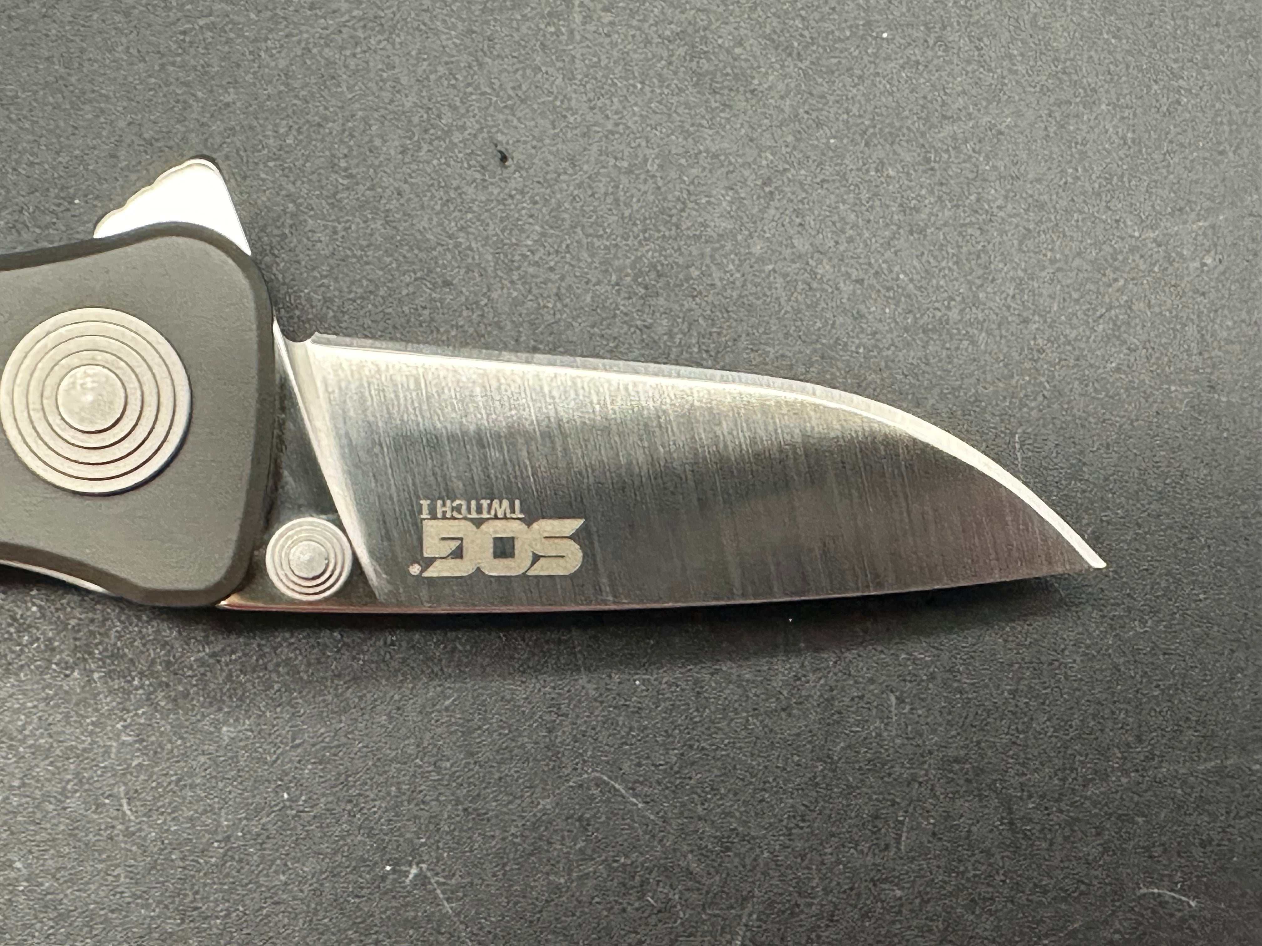 SOG Twitch I Assisted Opening Knife - TWI 7 Pocket Knife with 2 Satin Plain Blades | EDC, Outdoor Camping & Survival Gear
