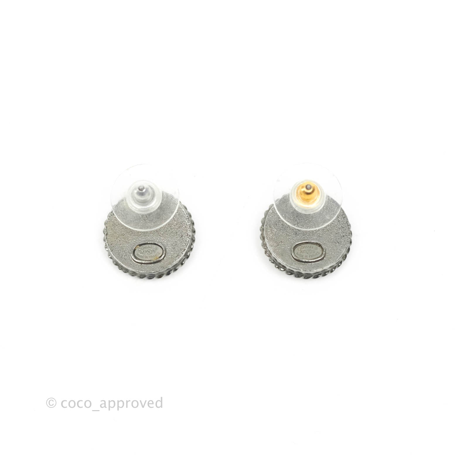 Chanel CC Round Earrings in Gold & Gun Metal - 17S Collection | Luxury Fashion Jewelry for Women, Perfect for Parties, Weddings & Special Occasions