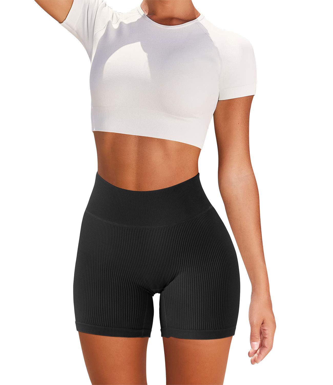 SUUKSESS Women's High Waisted Ribbed Seamless Leggings - Workout Yoga Pants for Gym, Running & Lounge Wear - Comfortable & Stretchy Activewear