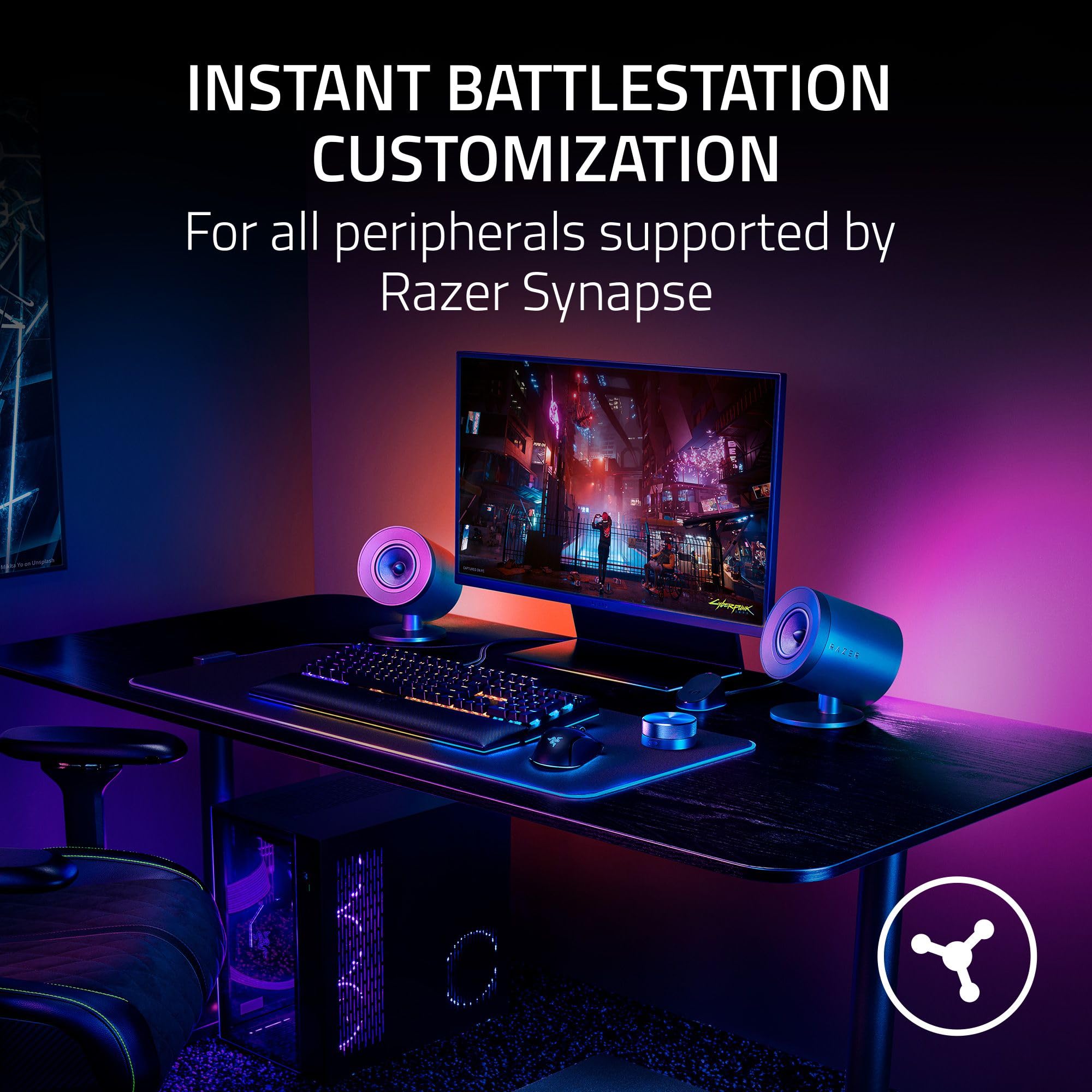 Razer Leviathan V2 X PC Soundbar - Compact Chroma RGB Design, Bluetooth 5.0, Wireless Control Pod, Advanced Audio Control for Nommo V2 & Leviathan V2 Speakers - Perfect for Gaming, Movies, and Home Office Setup
