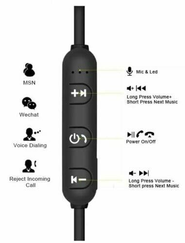 Wireless Bluetooth Headphones with Microphone, Extra Bass Sports Earbuds for Gym, Running, Workout - Sweatproof & Noise Cancelling In-Ear Neckband Headphones (Silver) - Perfect for Outdoor Activities, Travel & Commuting