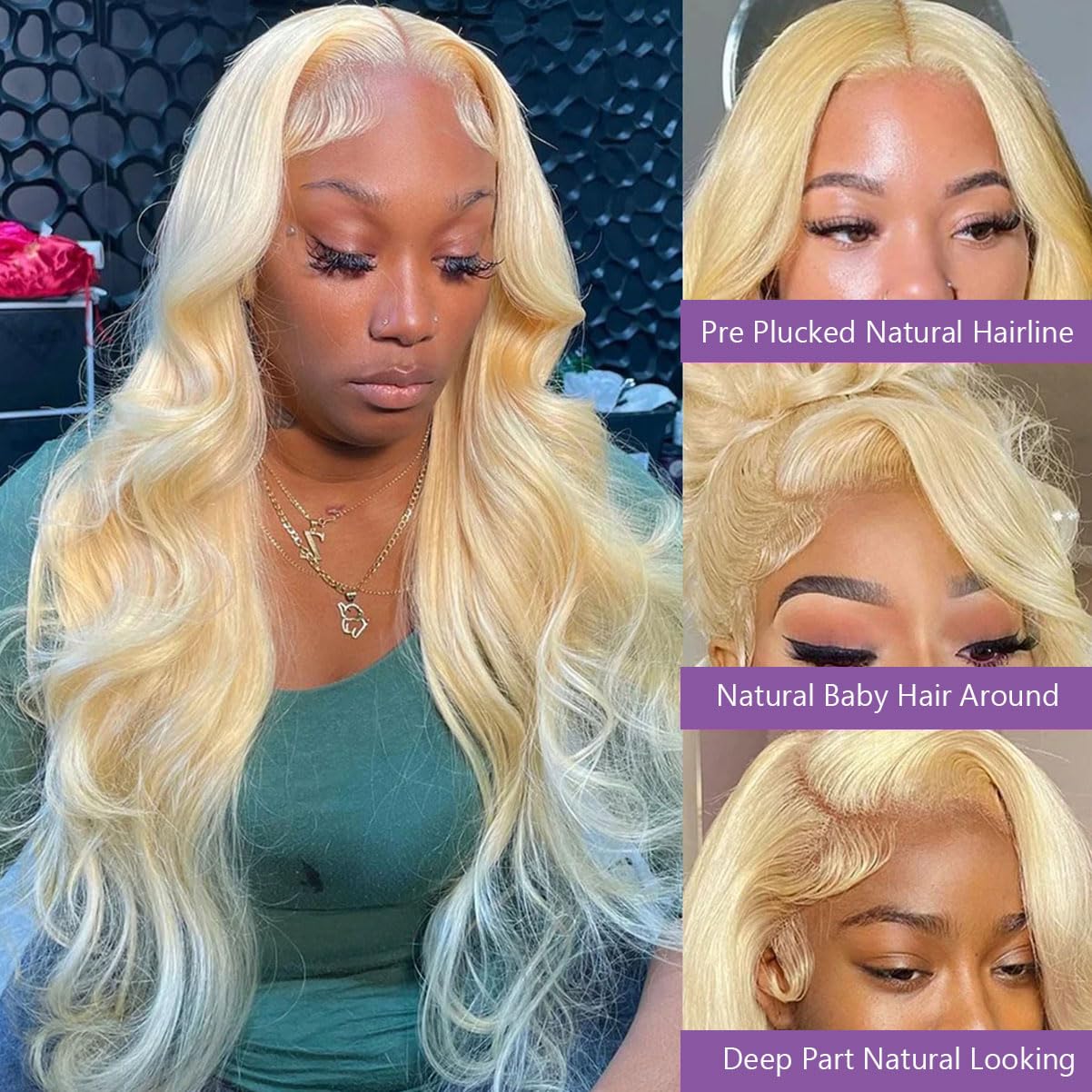 30 Inch 613 Blonde Human Hair Wig - 180% Density Body Wave Lace Front Wig with Pre-Plucked Hairline & Baby Hair | Glueless Design for Daily Wear, Cosplay & Special Occasions