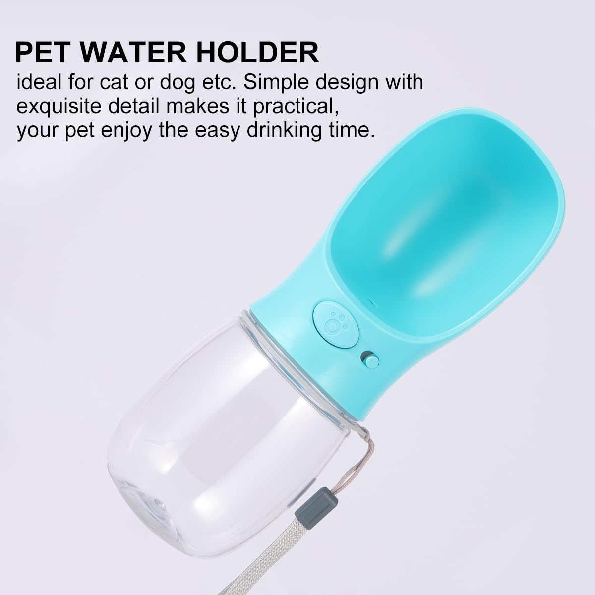 POPETPOP 1pc Leakproof Pet Water Bottle - Portable Cat & Dog Water Dispenser with Drinking Bowl, PP Material for Cage, Travel & Outdoor Use - Ideal for Cats, Dogs, Small Animals