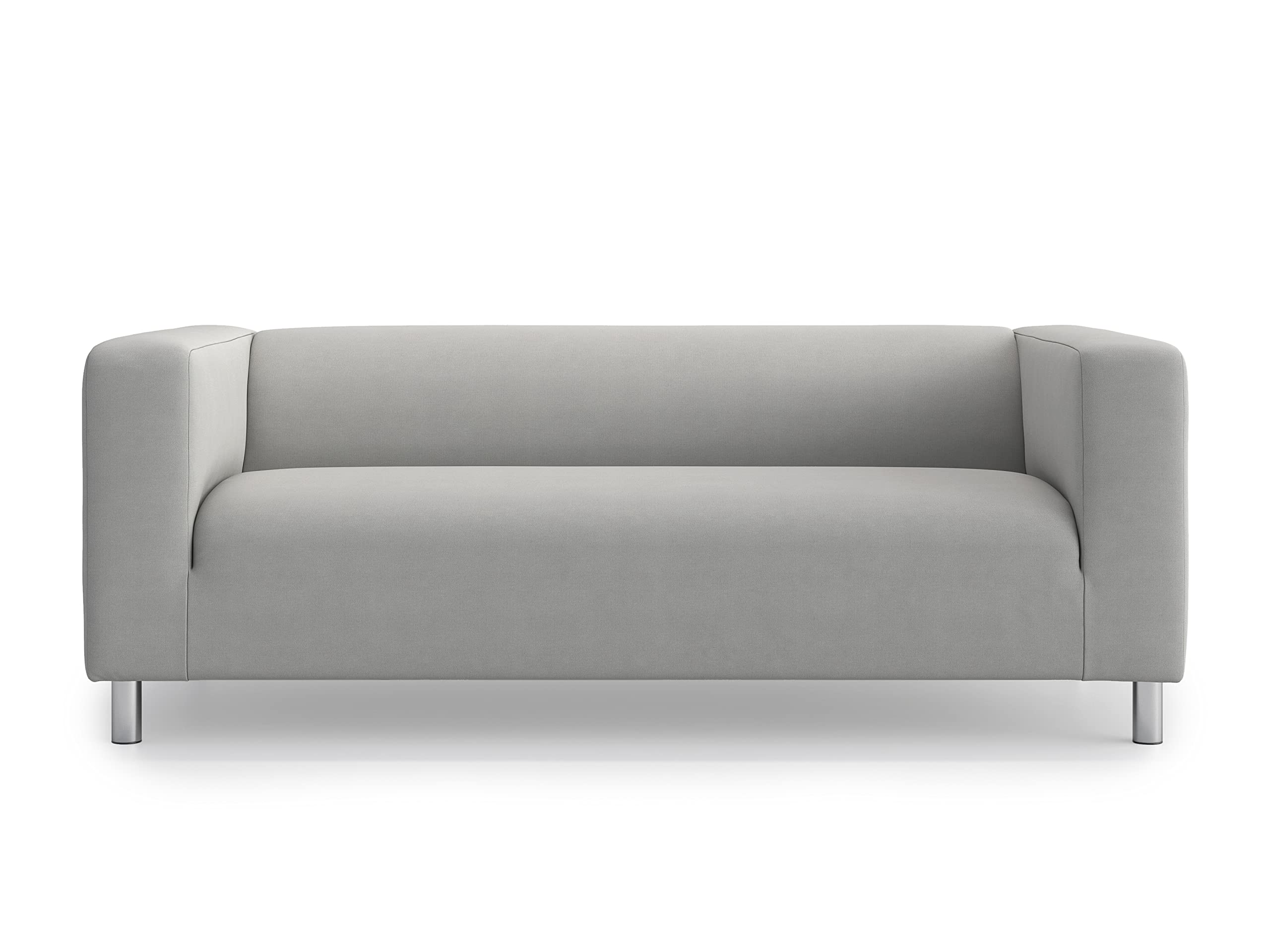 MASTERS OF COVERS Cotton Klippan Loveseat Slipcover for IKEA 2-Seater Sofa - Grey Cotton Replacement Cover | Perfect for Home Decor, Living Room Makeover & Furniture Protection