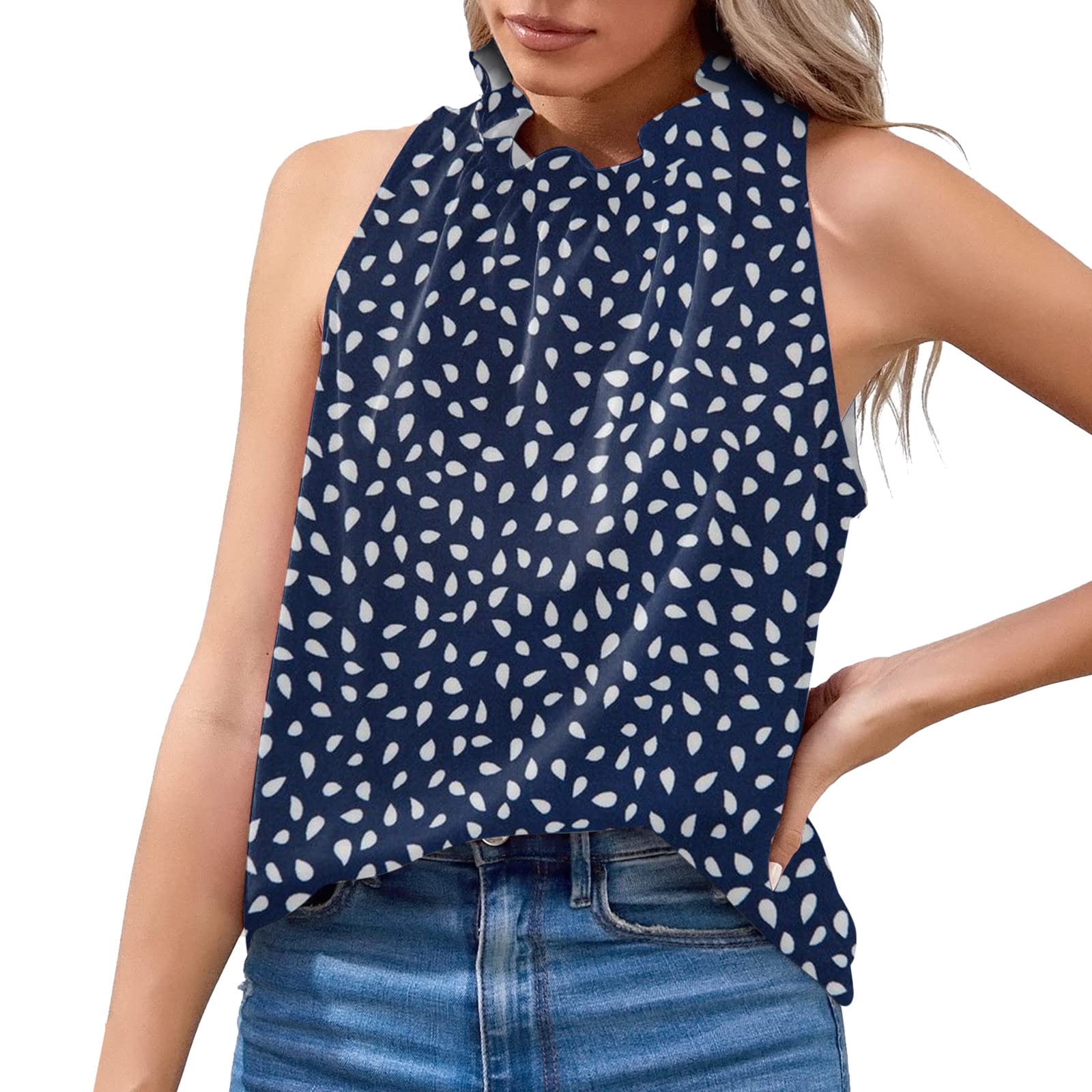 80s Vintage Style Women's Summer Halter Tank Tops - Casual Sleeveless Blouses & Tunics for Beach, Party, and Everyday Wear