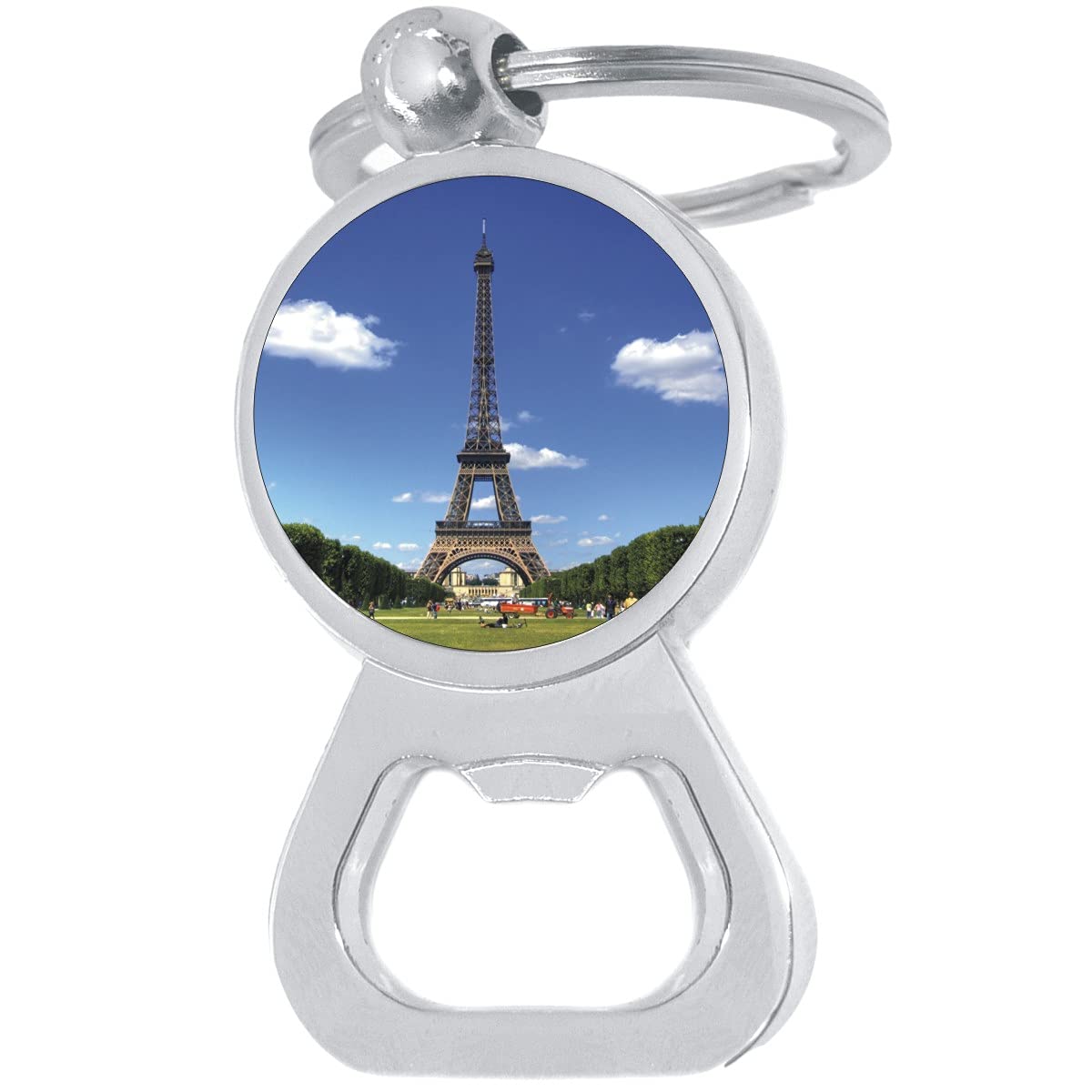 Paris Souvenir Eiffel Tower Bottle Opener Keychain - Stainless Steel French Wine Bottle Opener with Key Ring - Perfect for Travel Gifts, Home Bar Accessories & Wine Lovers