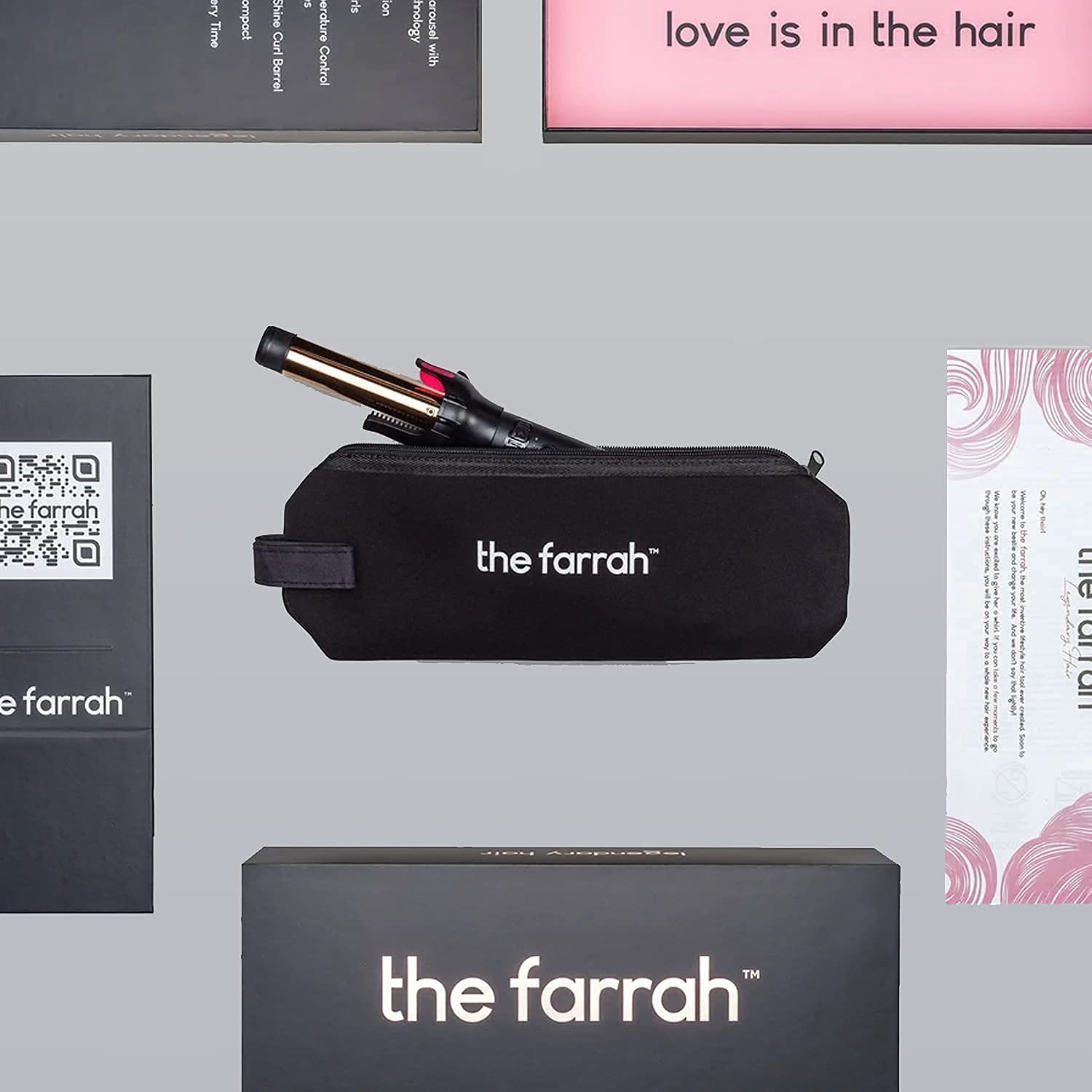 Farrah 1 Inch Automatic Hair Curling Iron Wand - Professional Ceramic Tourmaline Curler for Beach Waves & Loose Curls - Perfect for Home Styling, Salons & Travel