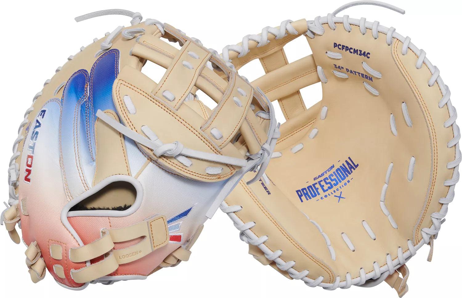 Easton Professional Collection Color Splash 2.0 Fastpitch Catchers Mitt - 34 Inch Softball Glove for Women & Girls | Perfect for Competitive Games, Training & Practice Sessions