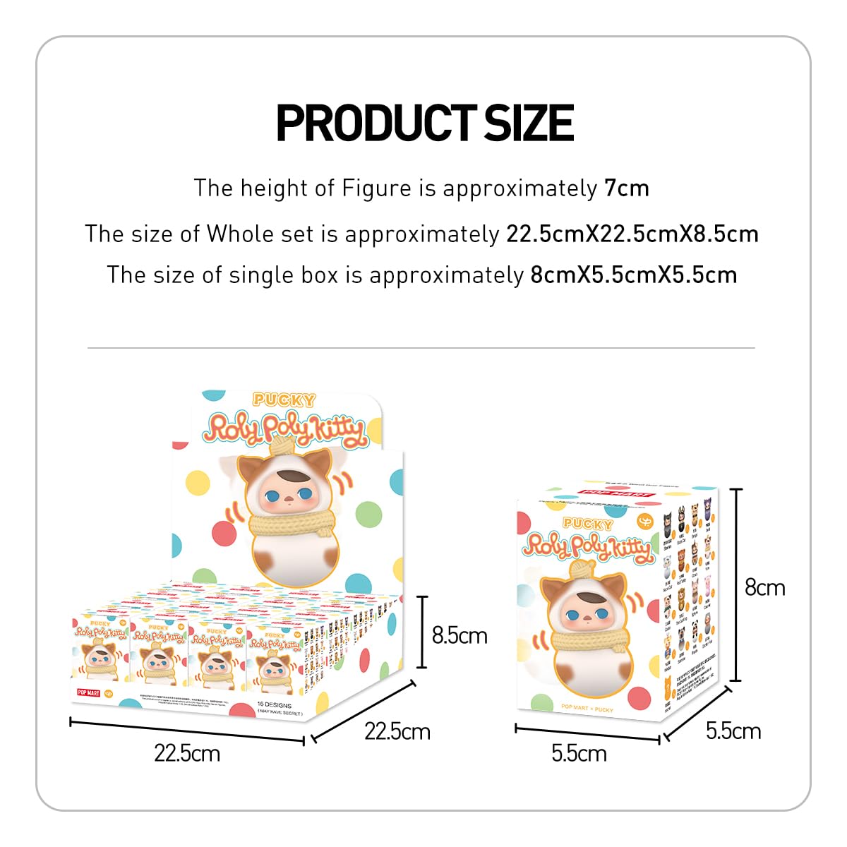 POP MART PUCKY Roly-Poly Kitty Series Anime Action Figures - Complete Set of 12 Collectible Artificial Toys for Display & Gift Giving | Perfect for Anime Fans, Office Desk Decor & Kawaii Collections