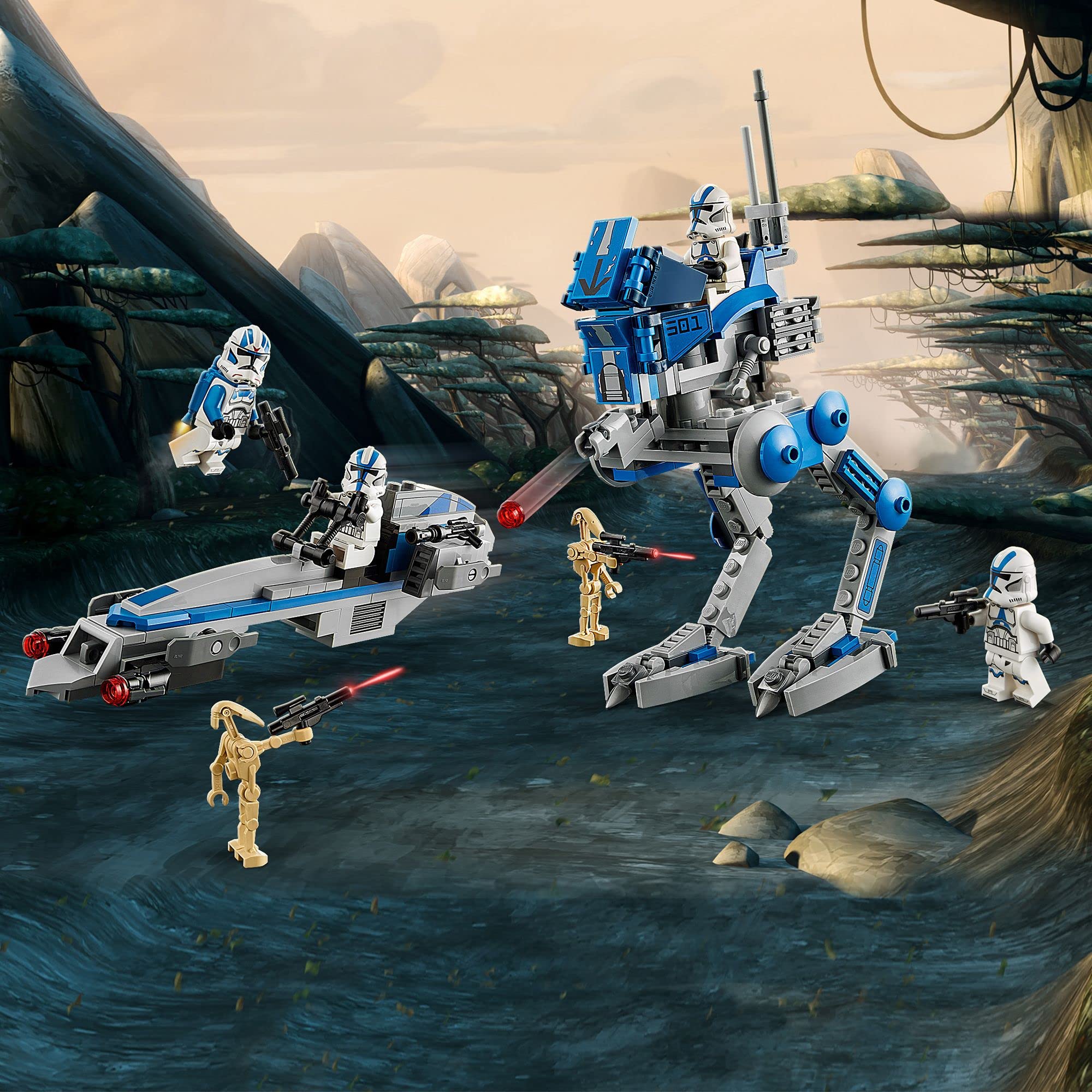 LEGO 75280 Star Wars 501st Legion Clone Troopers Building Kit – Buildable Action Figures for Kids & Collectors – Perfect for Star Wars Fans, Battle Scenes & Display