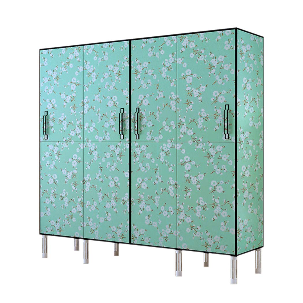 DPPAN 3D Portable Wardrobe Closet Organizer with Mirror & Shelves - Foldable Clothes Storage for Bedroom, Camping, Travel - Washable Fabric (Green, 162x50x172CM/63x20x67in) - Perfect for Small Spaces, Dorm Rooms & Outdoor Adventures