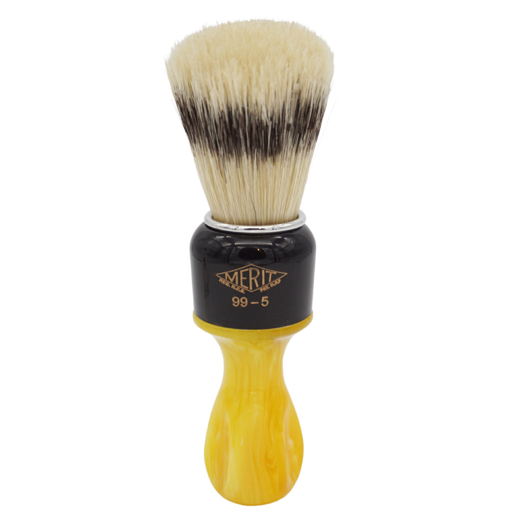 Premium 24mm Semogue Striped Boar Shaving Brush - Black & Yellow Heritage Collection Merit 99 5 | Perfect for Wet Shaving & Grooming Kits, Luxury Gift for Men